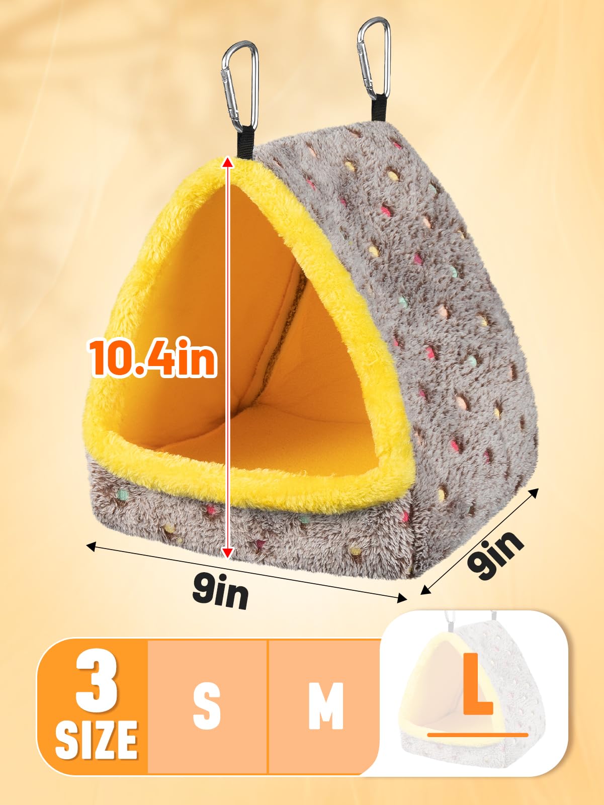 Small Winter Warm Bird Nest for Cage - Comfortable Bird Bed with Support Board, Hanging Hammock Shed Hideaway Hut Gift for Macaws African Grey Amazon Parrots
