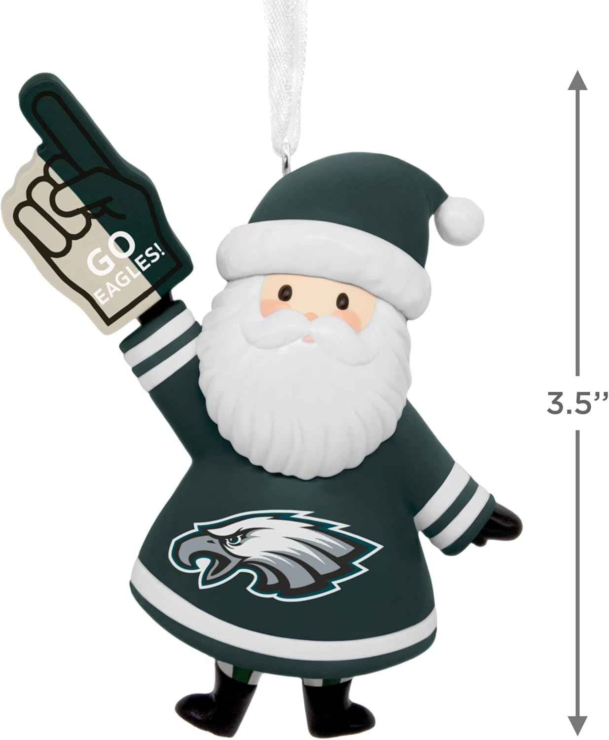 Hallmark NFL Philadelphia Eagles Santa Fan Christmas Ornament, Gifts for Sports Fans