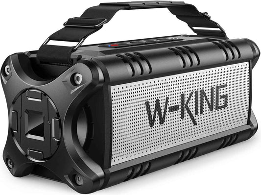 W-KING Bluetooth Speaker, 90W Max Portable Outdoor Speaker Loud, IPX6 Waterproof/50W Deep Bass Subwoofer/40H/EQ/Dual Pairing/TF/AUX, Large Boombox Speakers Bluetooth Wireless for Party/Beach/Jobside