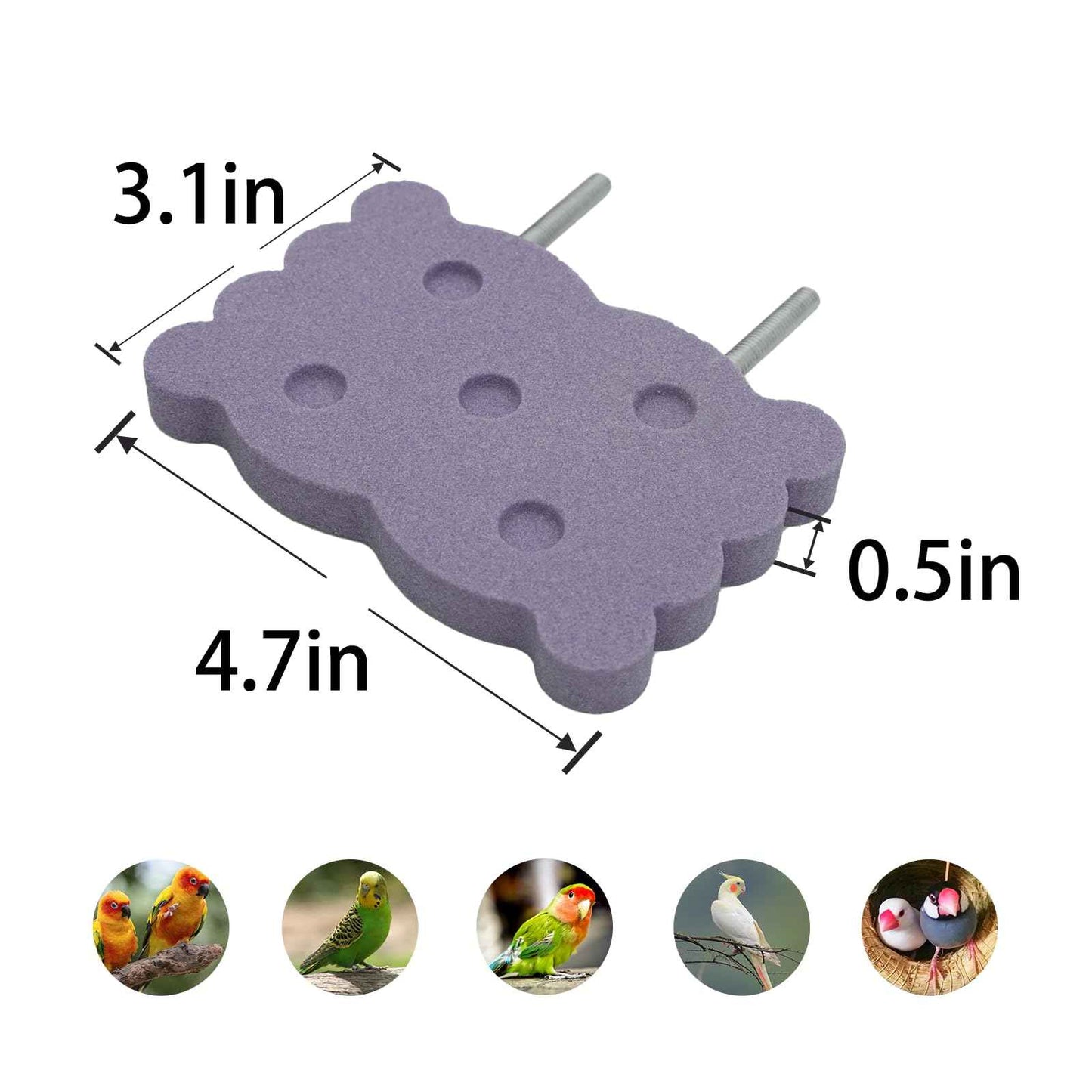 Bird Perch Stand for Parrots – Natural Ceramic Grinding Stick for Beak, A Safe, Non-Shedding Chewing and Claw-Trimming Perch for Parrots (Blue, Medium Size)