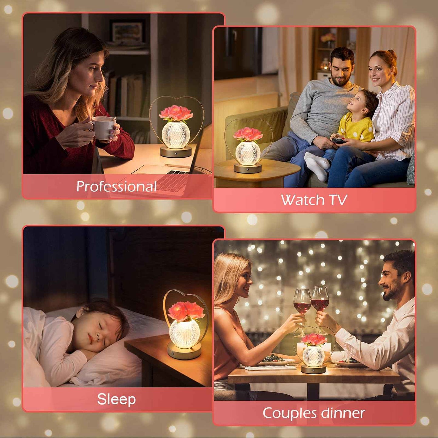 Sunflowers Flower Lamp,Rechargeable Cordless Touch Table Lamp,3-Colour Infinitely Dimming Small Night Light,Festival Restaurant Bedroom Bar Coffee Shop Birthday Gifts for Women Mom
