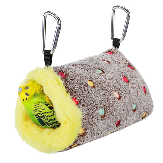 MEWTOGO Medium Winter Warm Bird Nest for Cage - Comfortable Birds Bed with Support Plate, Hanging Shed Hideaway Hammock Hut Gift for Macaws African Grey Amazon Parrots