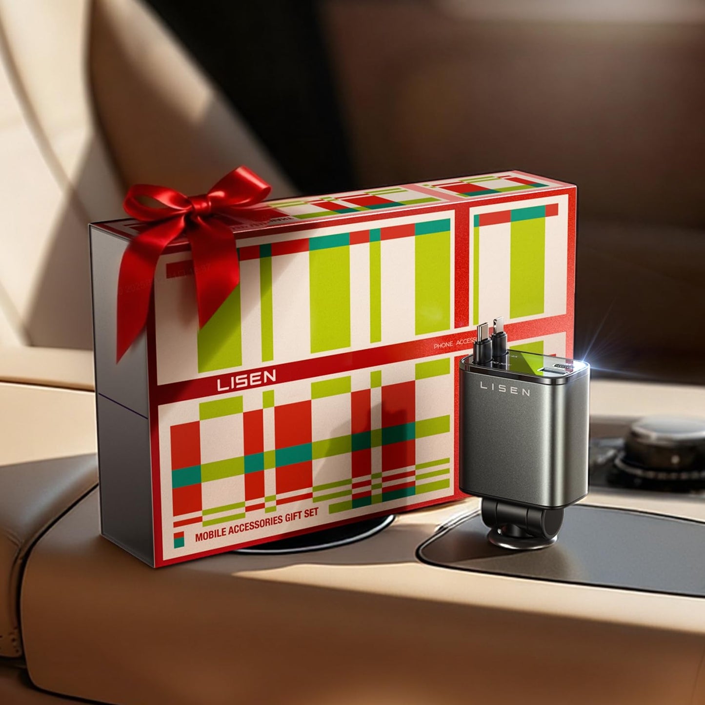 LISEN Retractable Car Charger, Gifts for Men Women, 69W Cars Adapter USB C Fast Charger for iPhoen 17, Car Accessories for Men Women, Gifts for Dad Mom, for iPhone 17 Pro Max Air 16 15 14 13 12 Plus