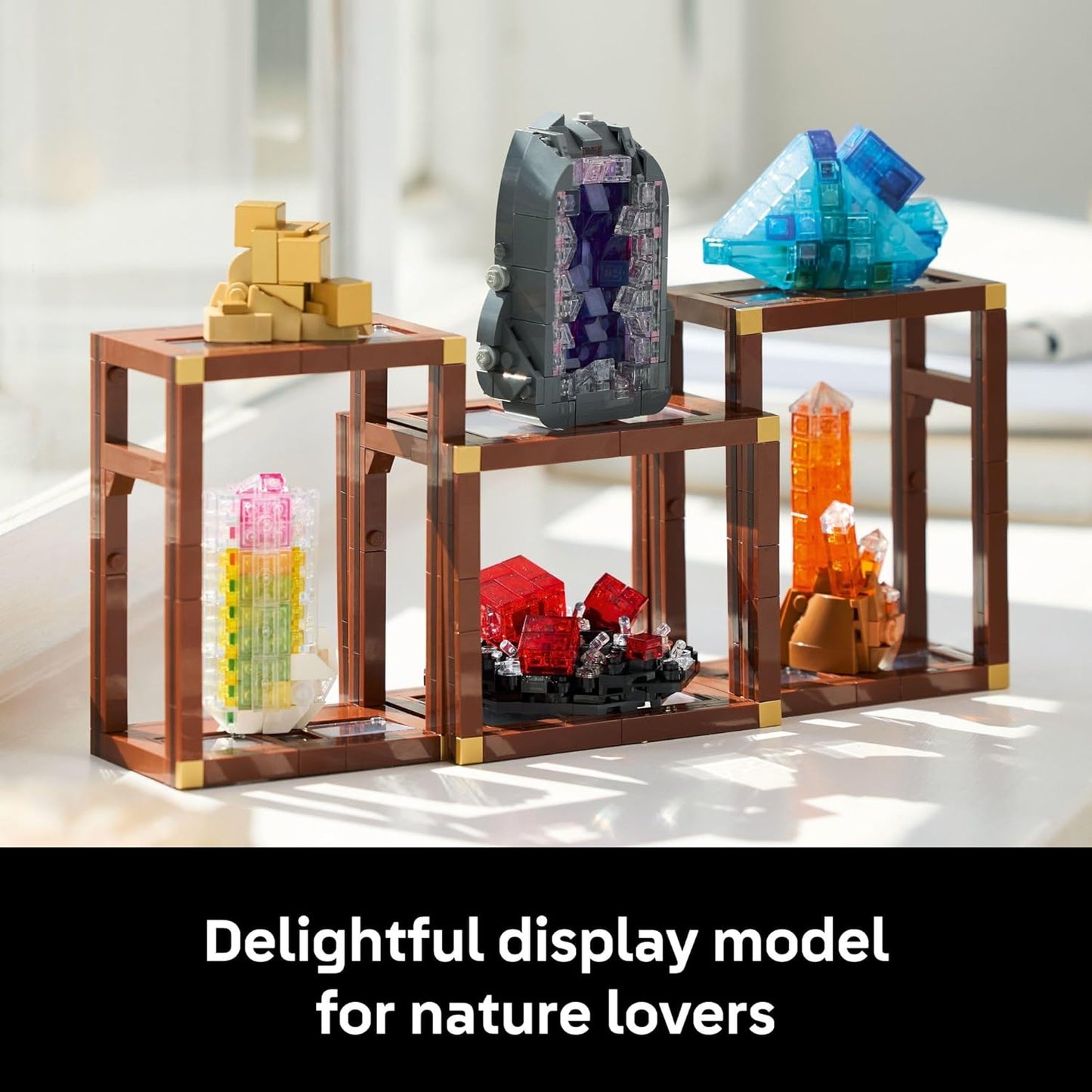 LEGO Ideas Mineral Collection Building Set for Adults, Ages 18+ - Bedroom or Office Decor with 3 Display Shelves - Unique Gift Idea for Men & Women - 21362