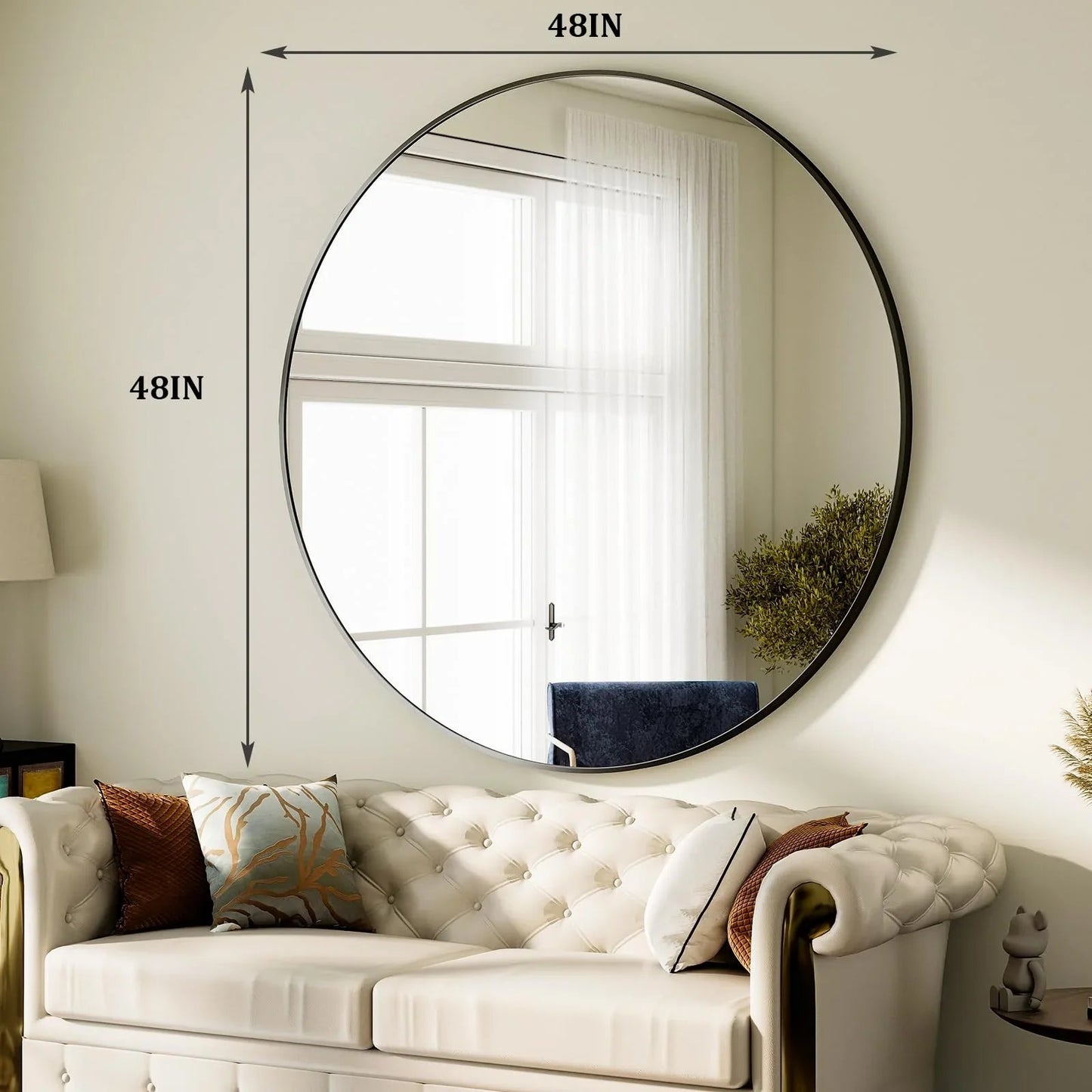 HARRITPURE Round Mirror 30 Black Wall Mounted Circle Mirrors Vanity Mirror with Brushed Aluminum Alloy Frame Modern Decoration for Bathroom, Living Room, Vanity, Bedroom, Entryway jlhbookstore.store