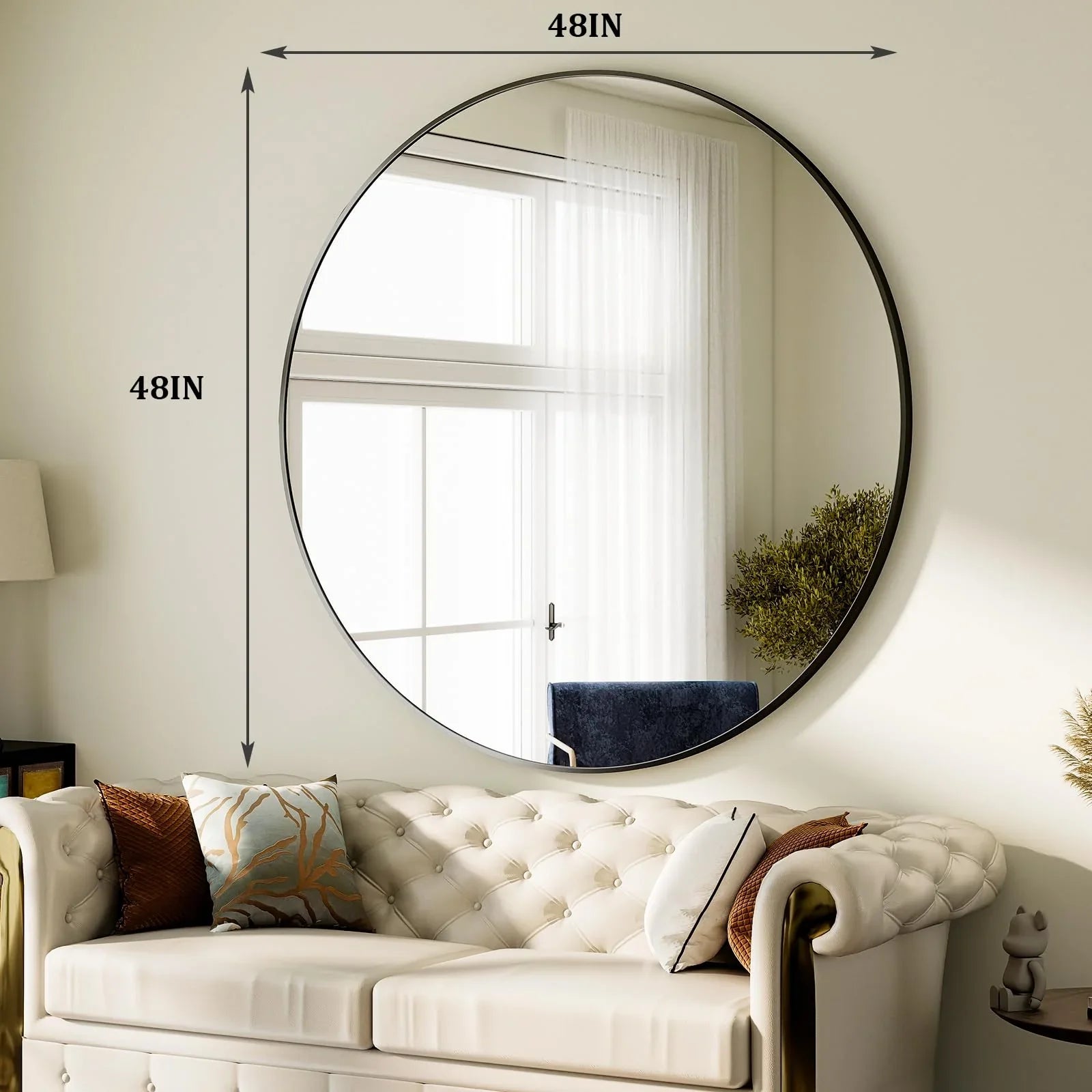 HARRITPURE Round Mirror 30 Black Wall Mounted Circle Mirrors Vanity Mirror with Brushed Aluminum Alloy Frame Modern Decoration for Bathroom, Living Room, Vanity, Bedroom, Entryway jlhbookstore.store