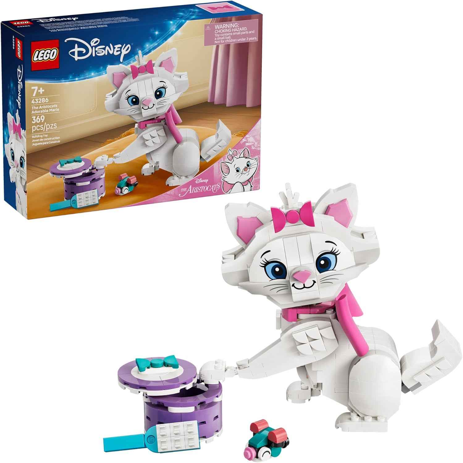 LEGO Disney The Aristocats Adorable Marie Toy Building Set - Bedroom or Desk Decor for Girls & Boys, Ages 7+ - Disney Gifts for Kids & Fans - 43286