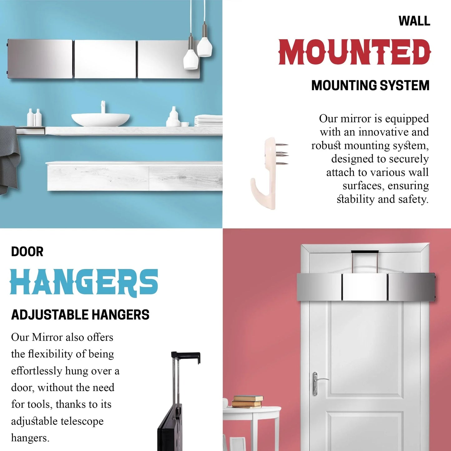 The 360 Mirror - 3 Way Mirror for Self Hair Cutting - Adjustable Trifold Barber Miror to Cut Your Own Hair - Tri Fold Self Haircut System for Men and Women Braiding - Three Sided Miror for Haircuts - Jlhbookstore.store