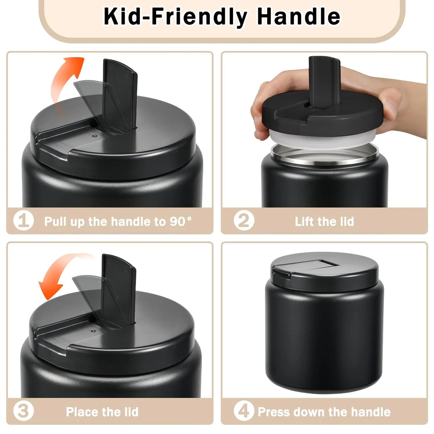 13.5oz Kids Jar for Hot Food, Insulated Vacuum Food Jar with Buckle Lid, Stainless Steel Wide Mouth Leak Proof Insulated Lunch Container for School Picnic Travel, Blue - Jlhbookstore.store