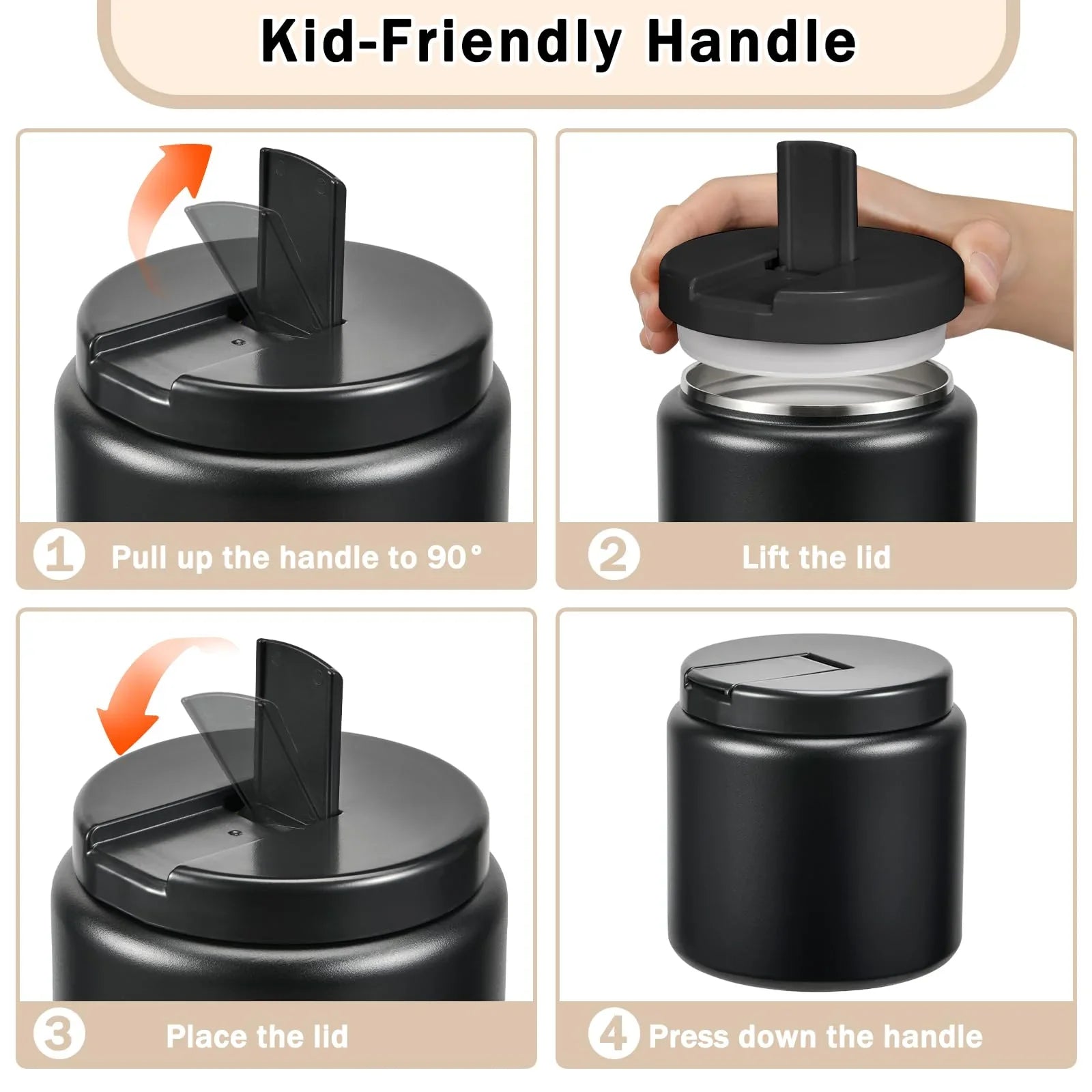 13.5oz Kids Jar for Hot Food, Insulated Vacuum Food Jar with Buckle Lid, Stainless Steel Wide Mouth Leak Proof Insulated Lunch Container for School Picnic Travel, Blue - Jlhbookstore.store