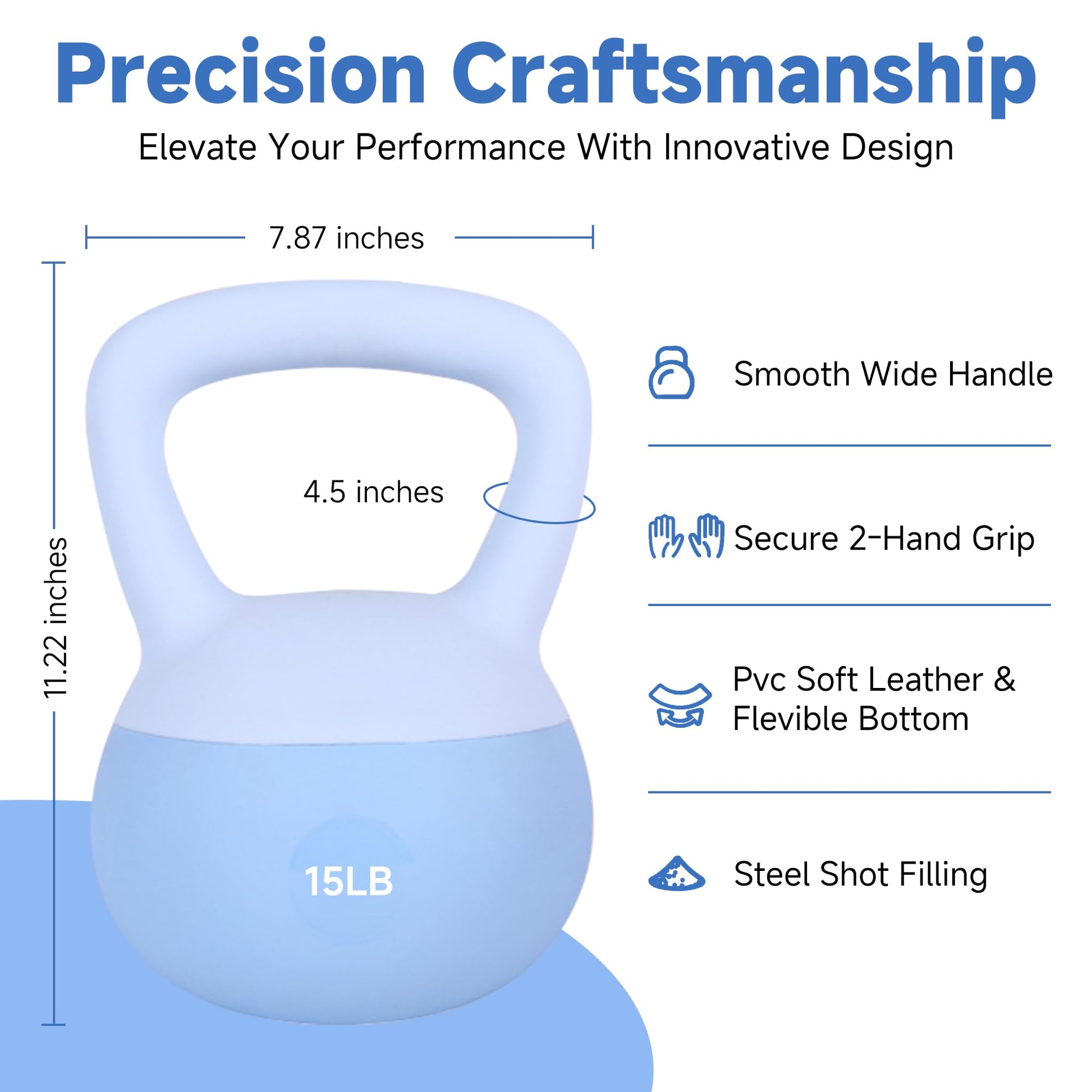 Leikefitness Soft Kettlebells,Steel Shot Filled Weights for Women and Men,Color Coded Anti Slip Soft Kettlebells,Home workout jlhbookstore.store