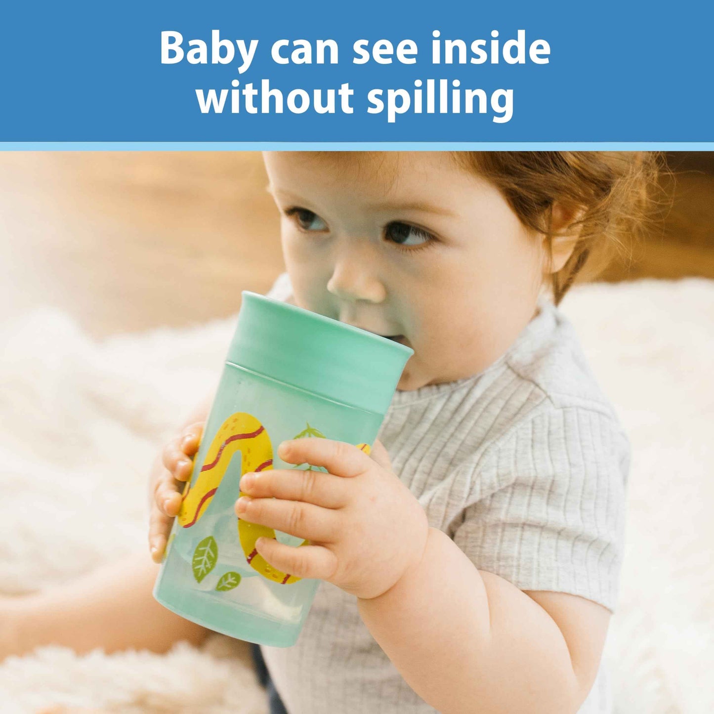 Dr. Brown's Polypropylene (PP) Milestones Cheers 360 Sippy Training Cups for Babies and Toddlers - Blue/Green - 10oz - 2-Pack - 9m+