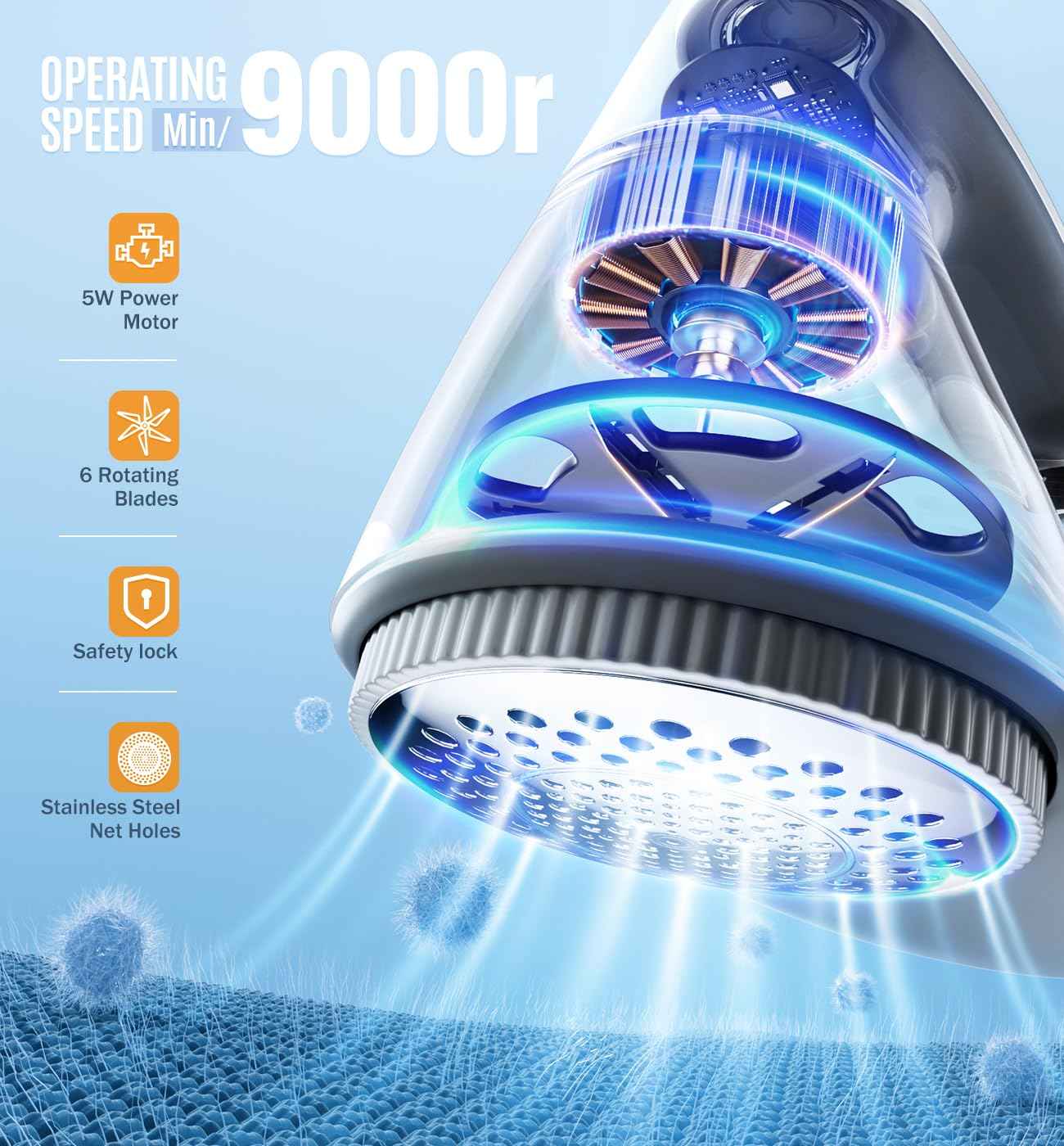 POPCHOSE Fabric Shaver, Lint Remover for Clothes, Lint Shaver with 6-Leaf Blades, 2 Speed Sweater Shavers to Remove Pilling for Clothing, Couch, Furniture, Fuzz, USB Rechargeble, Gray…