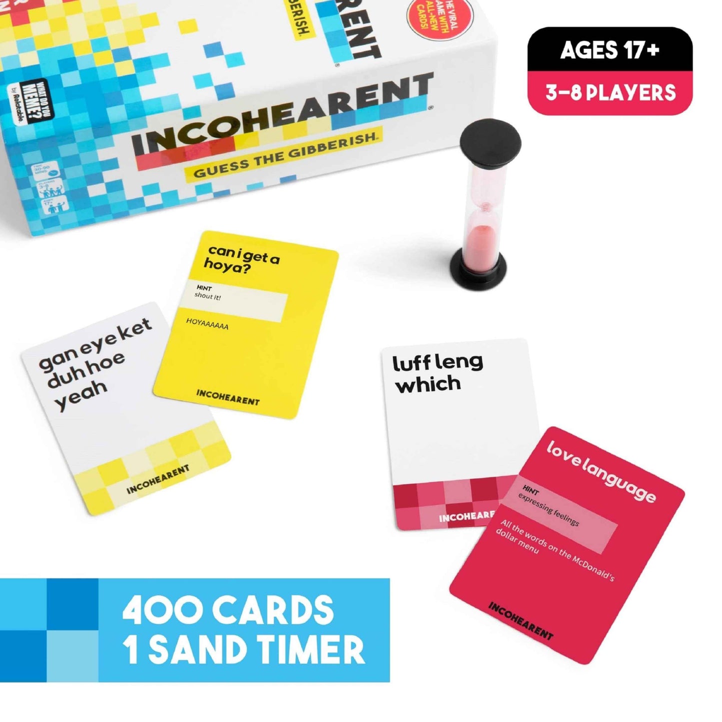 Guess The Gibberish Card Game for Families by Relatable, From The Creators of Incohereant, Fun Kids Games for Kids 12+ Includes 400 Cards & Sand Timer, Perfect Stocking Stuffers, & Christmas Games