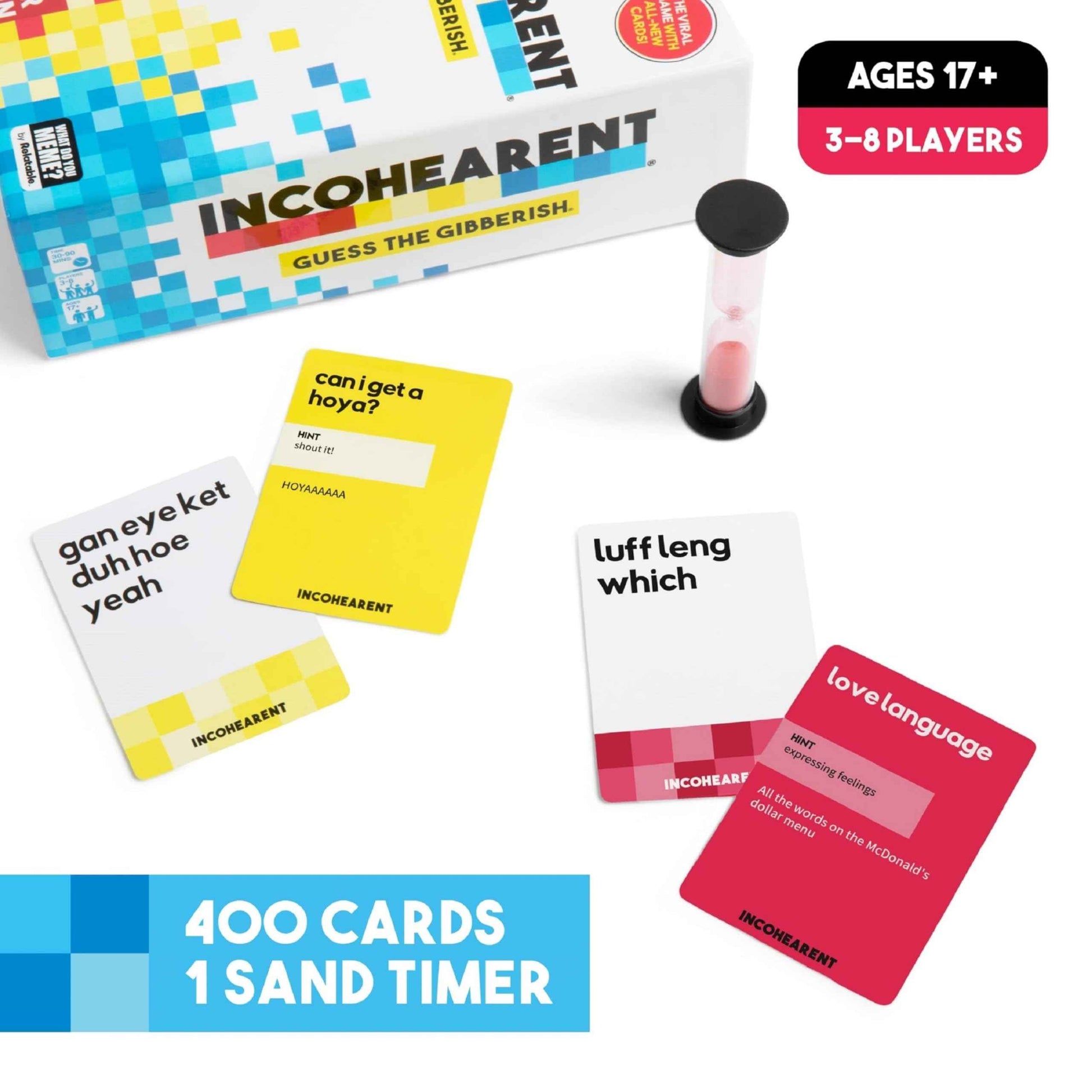 Guess The Gibberish Card Game for Families by Relatable, From The Creators of Incohereant, Fun Kids Games for Kids 12+ Includes 400 Cards & Sand Timer, Perfect Stocking Stuffers, & Christmas Games