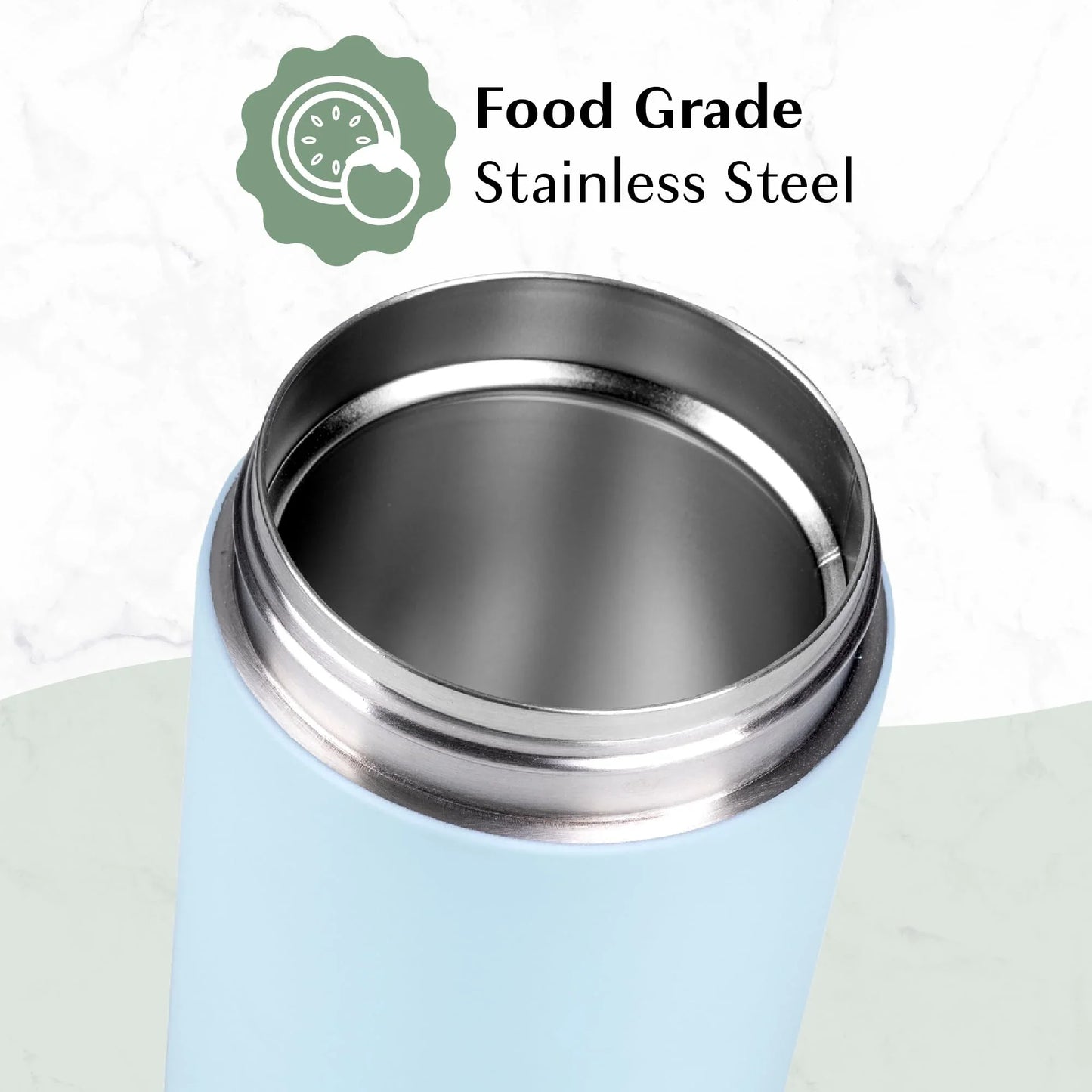 Goodful Stainless Steel Food Jar, Double Wall Vacuum Sealed Insulated Food Storage Container with Carry Handle Lid, 16-Ounce, Gray - Jlhbookstore.store