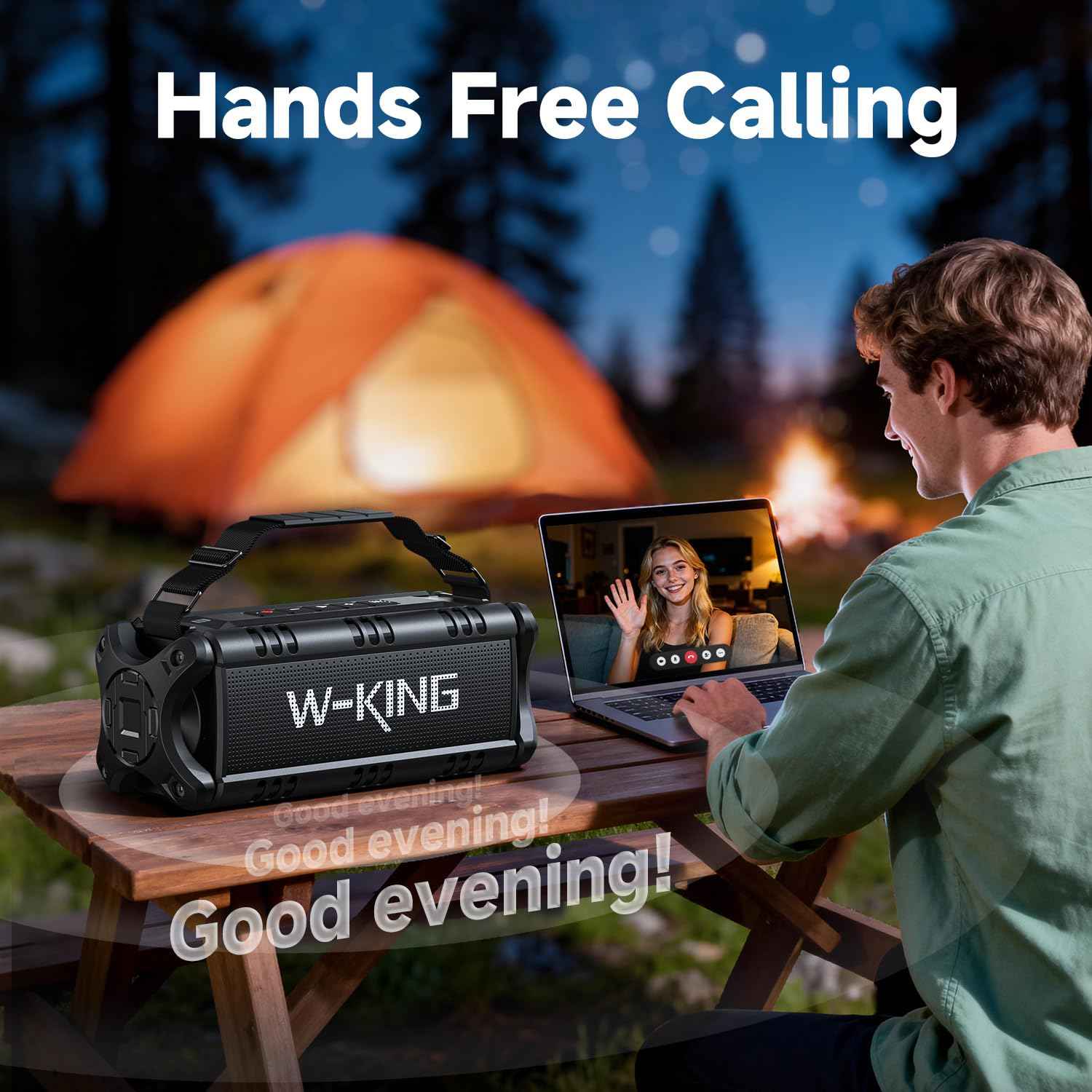 W-KING Bluetooth Speaker, 90W Max Portable Outdoor Speaker Loud, IPX6 Waterproof/50W Deep Bass Subwoofer/40H/EQ/Dual Pairing/TF/AUX, Large Boombox Speakers Bluetooth Wireless for Party/Beach/Jobside