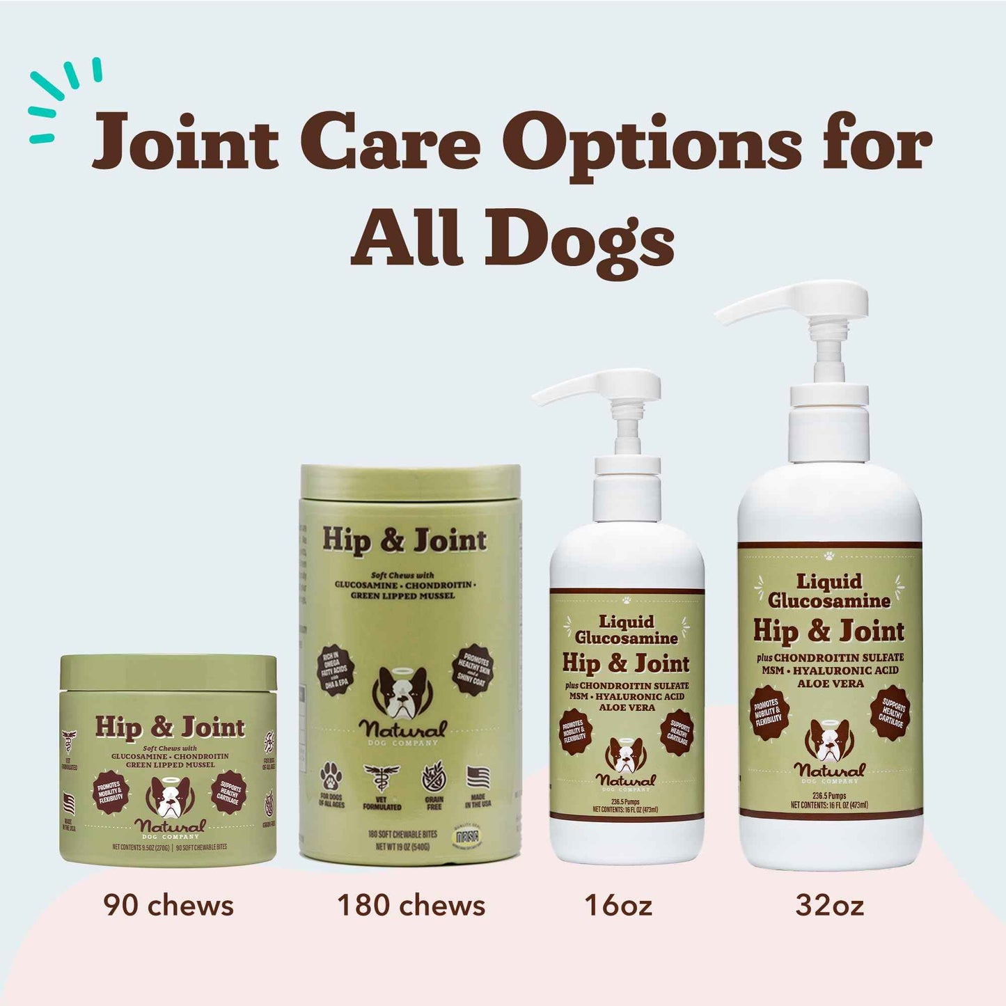 Natural Dog Company Liquid Glucosamine Hip & Joint Oil for Dogs, 16 oz, Extra Strength Cartilage & Joint Support, Helps Mobility and Eases Occasional Stiffness, Dog Vitamins & Supplements