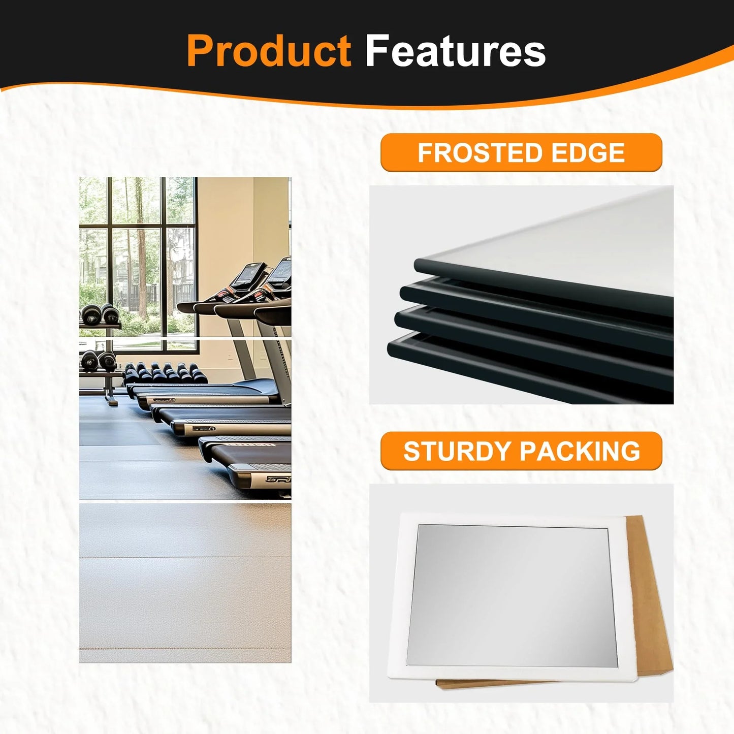 Delma Home Gym Mirrors, 12'' x 12'' Glass Mirror Tiles (16 PCS), Square Large Wall Mirror for Home Gym, Bedroom, Door,Bathroom, Frameless Mirror Sets - Jlhbookstore.store