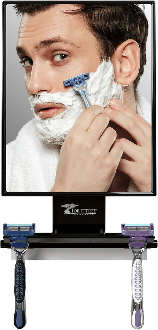 ToiletTree Products Fogless Shower Mirror - Anti-Fog Mirror - Adjustable Shaving Mirror with a Squeegee - Rust-Proof, Impact-Resistance Bathroom Shower Mirror - Tall - Jlhbookstore.store