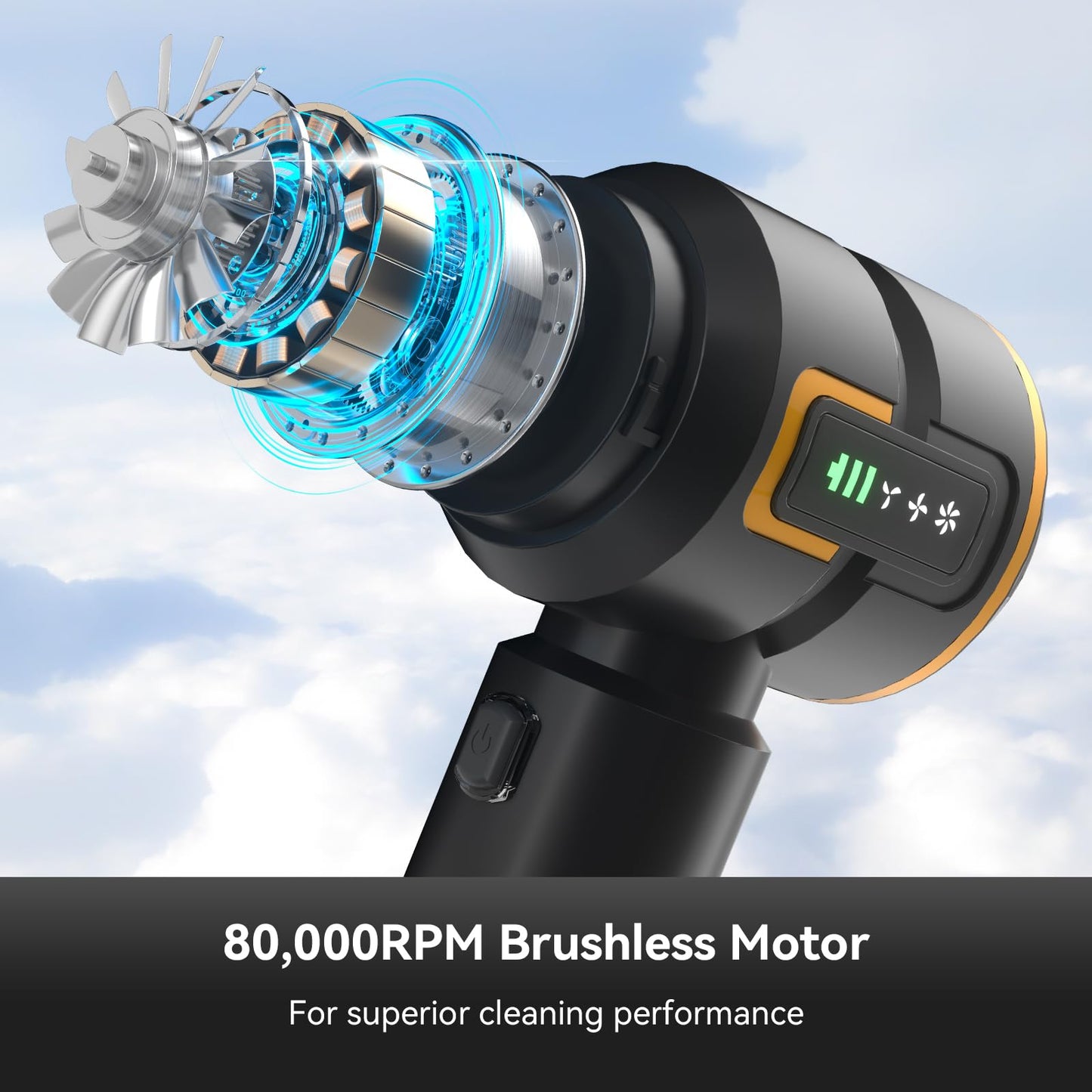 Handheld Vacuum,Car Vacuum Cleaner,4-in-1 20000PA High Power Portable Rechargeable Vacuum Cleaner with Brushless Motor, Small Handheld Vacuum & Air Blower & Pump-Black