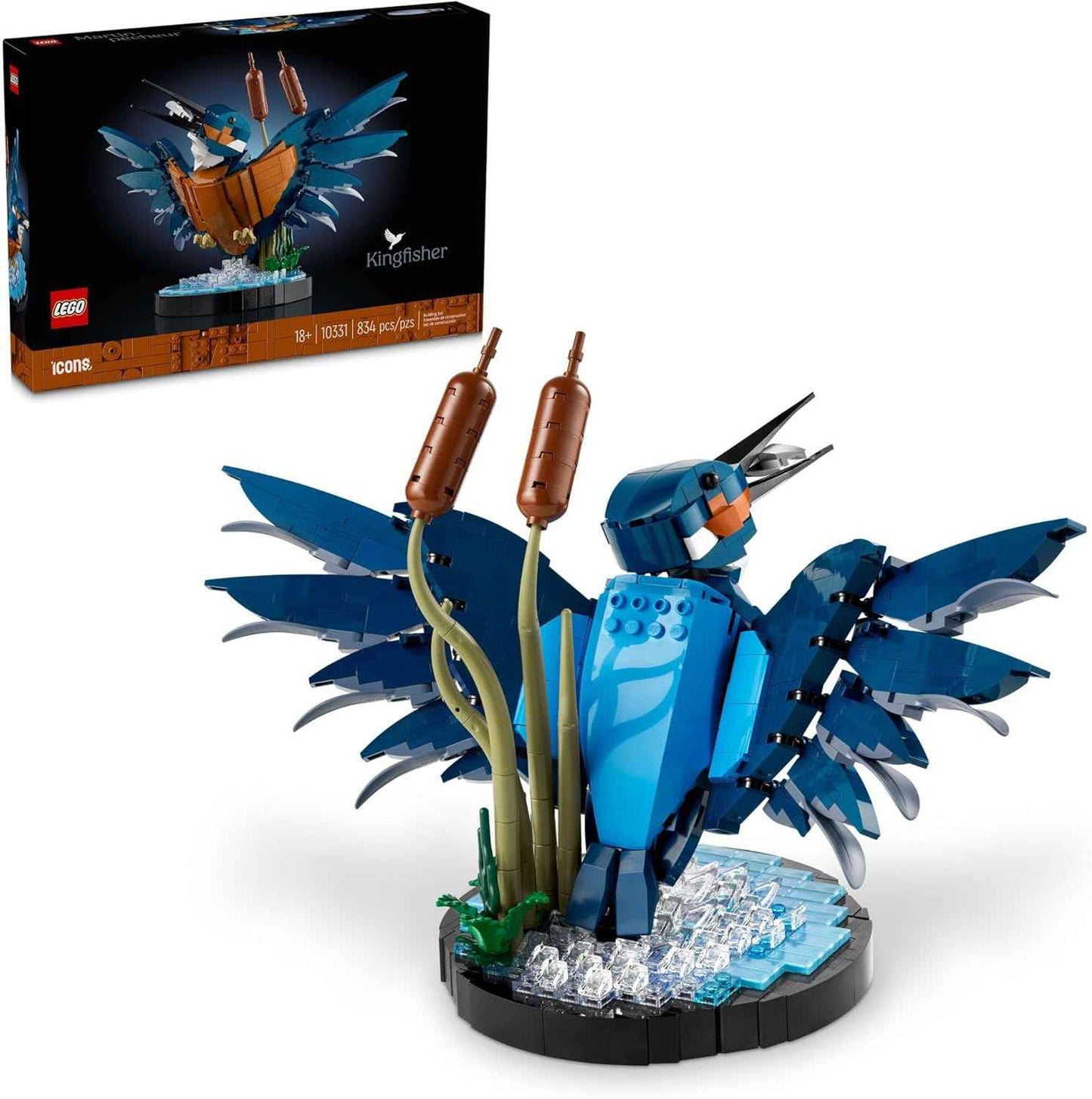 LEGO Icons Kingfisher Bird Model, Creative Set for Adults to Build and Display, Relaxing Project for Bird Enthusiasts, Ideal for Home and Office Décor, Gift for Bird Lovers, 10331