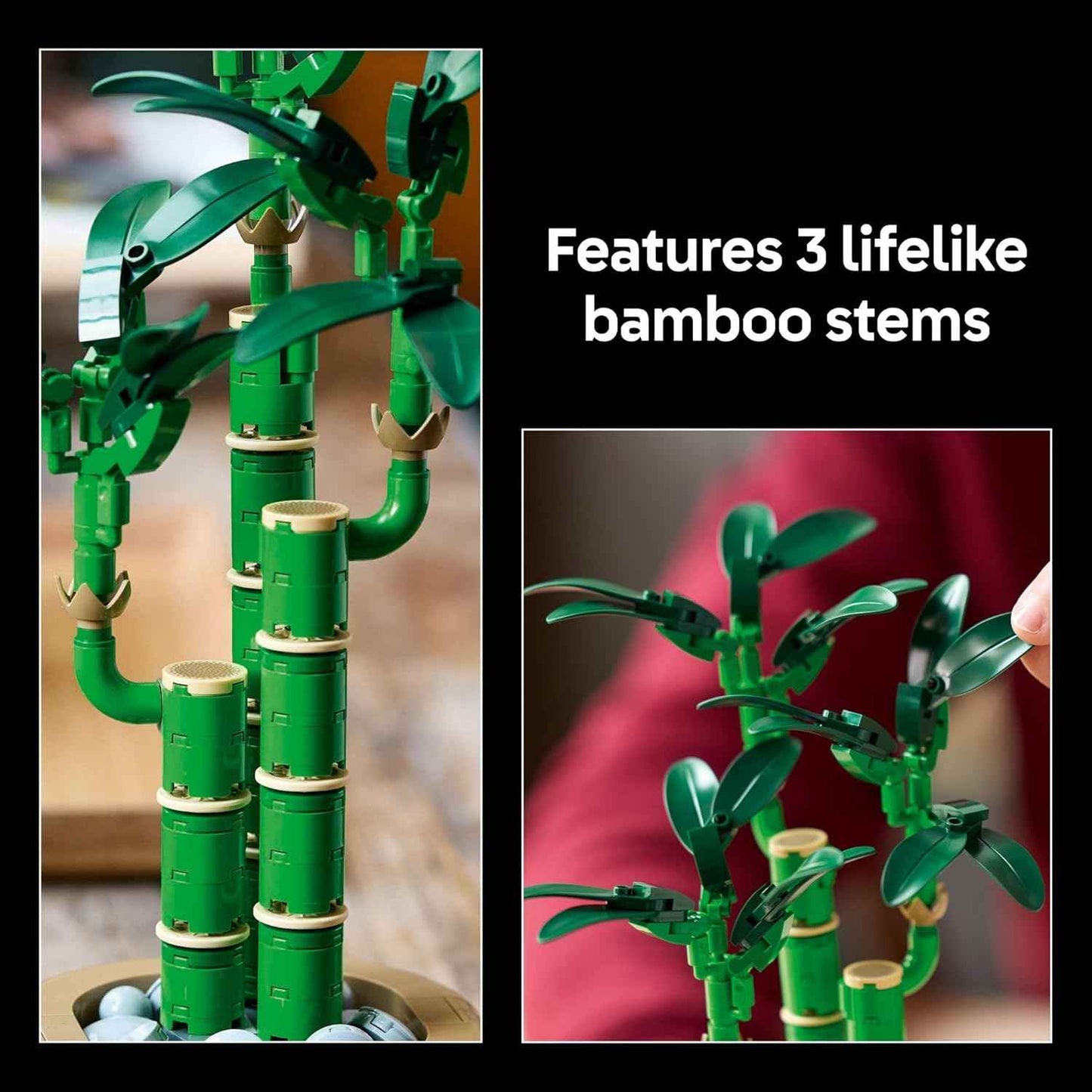 LEGO Botanicals Lucky Bamboo Building Set - Artificial Plant for Indoor Home Décor, Adults Ages 18+ - Fake Plant Decoration for Table, Desk, Office - Gift for Birthdays - 10344