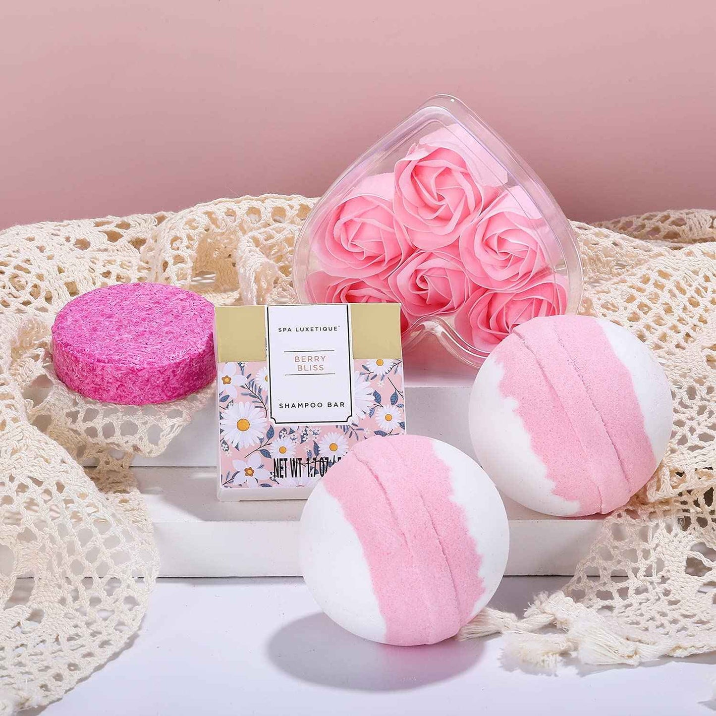 spa luxetique Spa Gift Baskets for Women - Gift Set for Women,15pcs Luxury Relaxing Spa Kit with Bath Bombs, Birthday Gifts Body and Bath Set