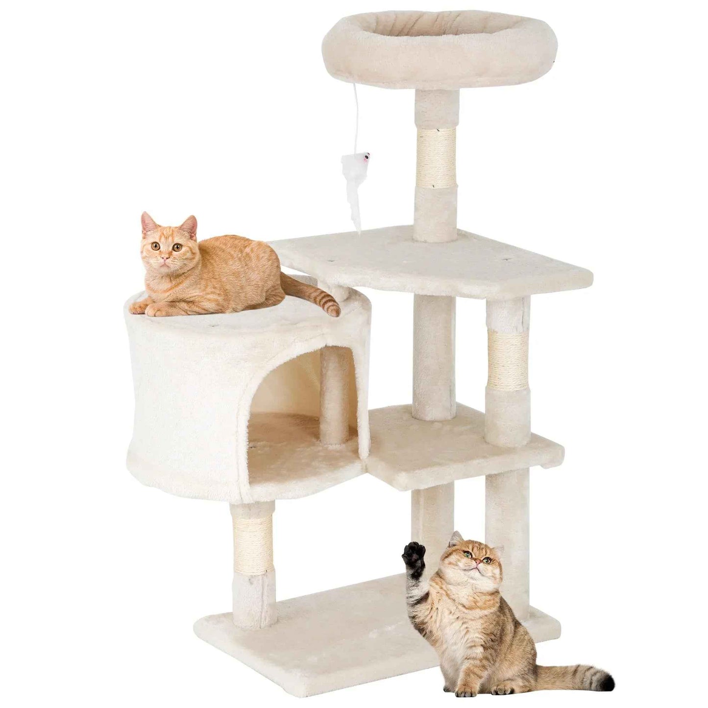 FDW Cat Tree 54in Cat Tower Multi-Level Durable Cat Scratching Post & Cozy Fun Cat Jumping Platform Space Saving Cat Condo Pet Play House for Indoor Cats,Dark Gray