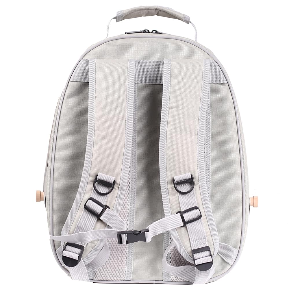 Bird Traval Carrier Cage, Clear Space Capsule Astronaut Backpack to Carry Parakeet Cockatiel Parrot with Metal Tray Wood Perch, Vet Transport School Bag