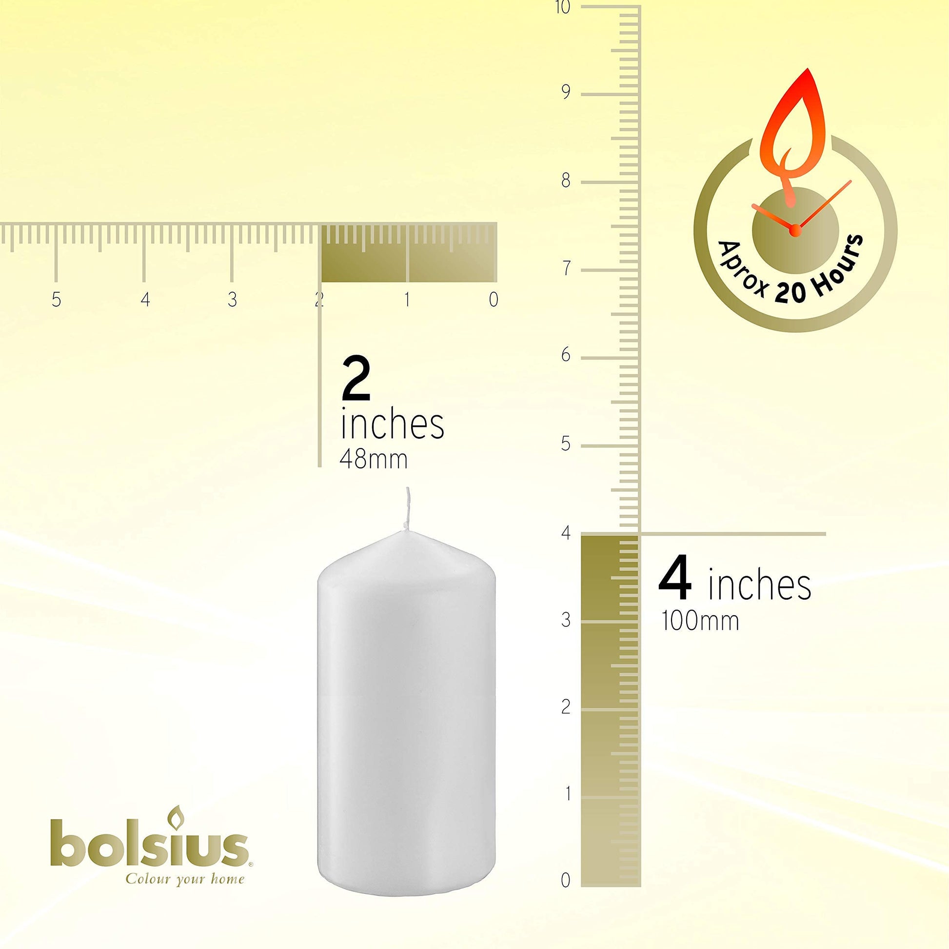 BOLSIUS 2x4 Inch White Pillar Candles - 4 Pack Candle Set - 20 Hours Burn Time - Premium European Quality - Dripless And Smokeless Candle - Perfect for Wedding Candles, Parties, and Special Occasions jlhbookstore.store