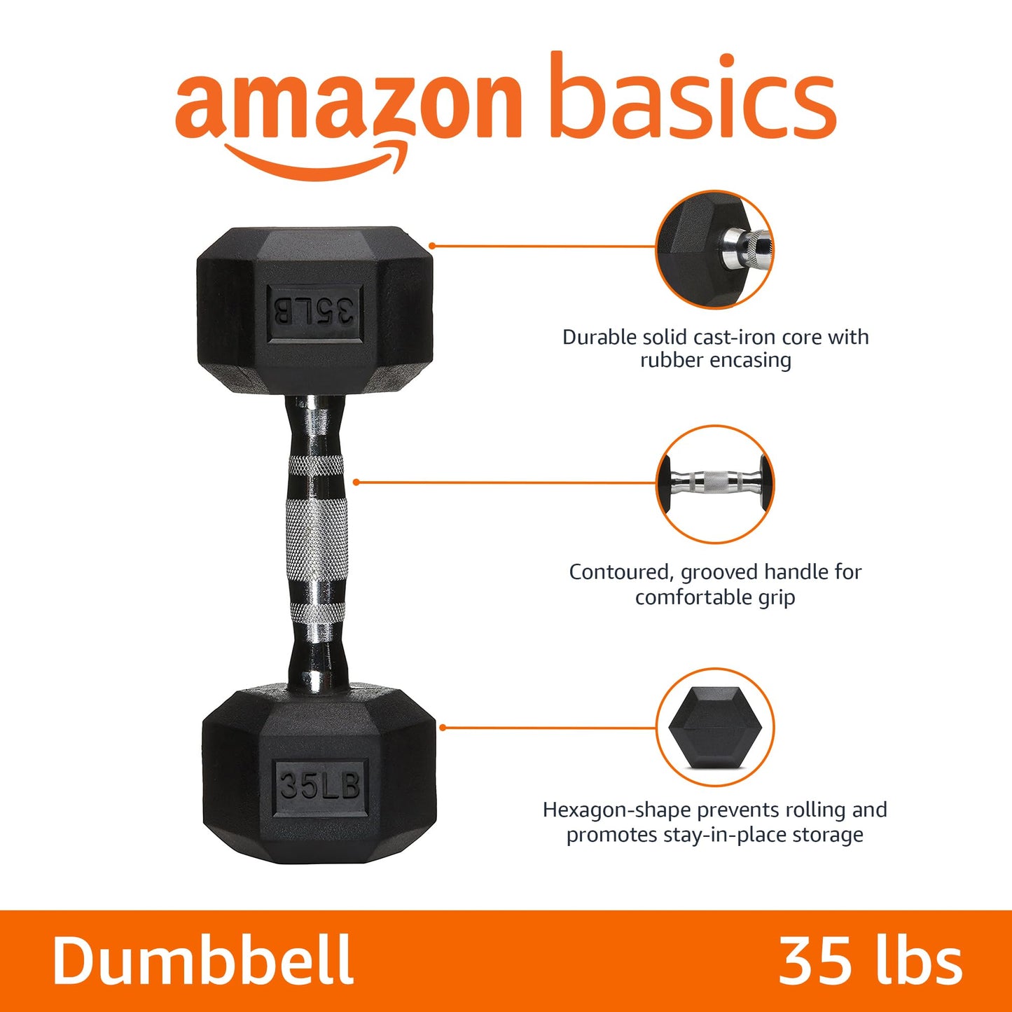 Amazon Basics Rubber Hex Dumbbell Hand Weight jlhbookstore.store
