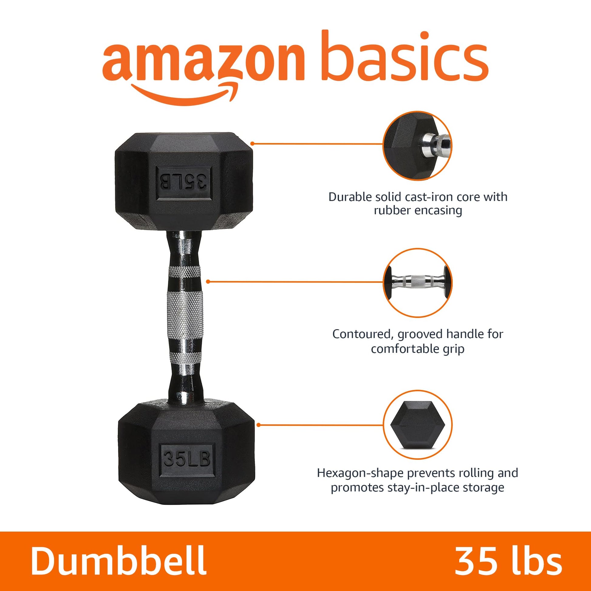 Amazon Basics Rubber Hex Dumbbell Hand Weight jlhbookstore.store
