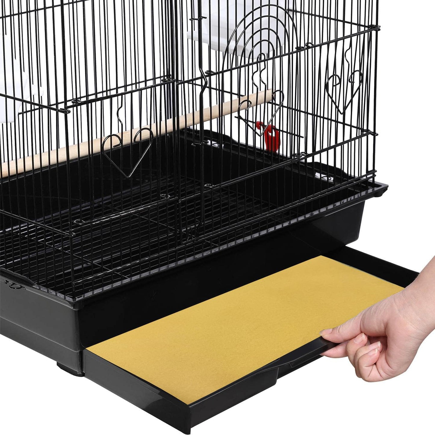 Firdnyohs 100PCS Bird Cage Liner Papers, Disposable Cage Paper Liners Precut Absorbent Cushion Pad Mat Accessories for Pet Bird Parrot (White)