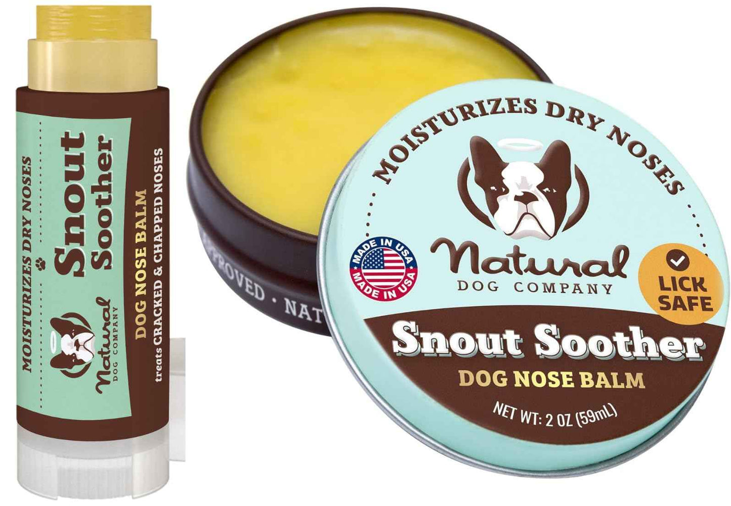 Natural Dog Company Snout Soother Travel Stick 0.15 oz – All Natural Dog Nose Balm for Dry, Cracked Snouts – Organic Moisturizing & Soothing Balm – Lick-Safe Mini Snout Care, Made in USA
