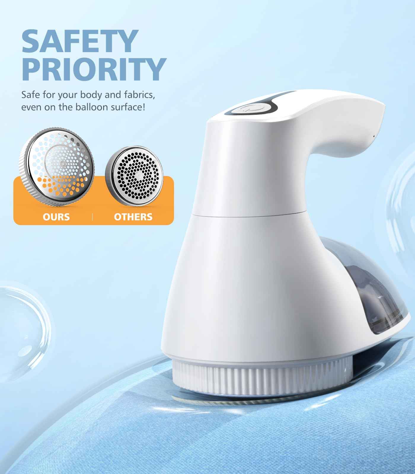 POPCHOSE Fabric Shaver, Lint Remover for Clothes, Lint Shaver with 6-Leaf Blades, 2 Speed Sweater Shavers to Remove Pilling for Clothing, Couch, Furniture, Fuzz, USB Rechargeble, Gray…