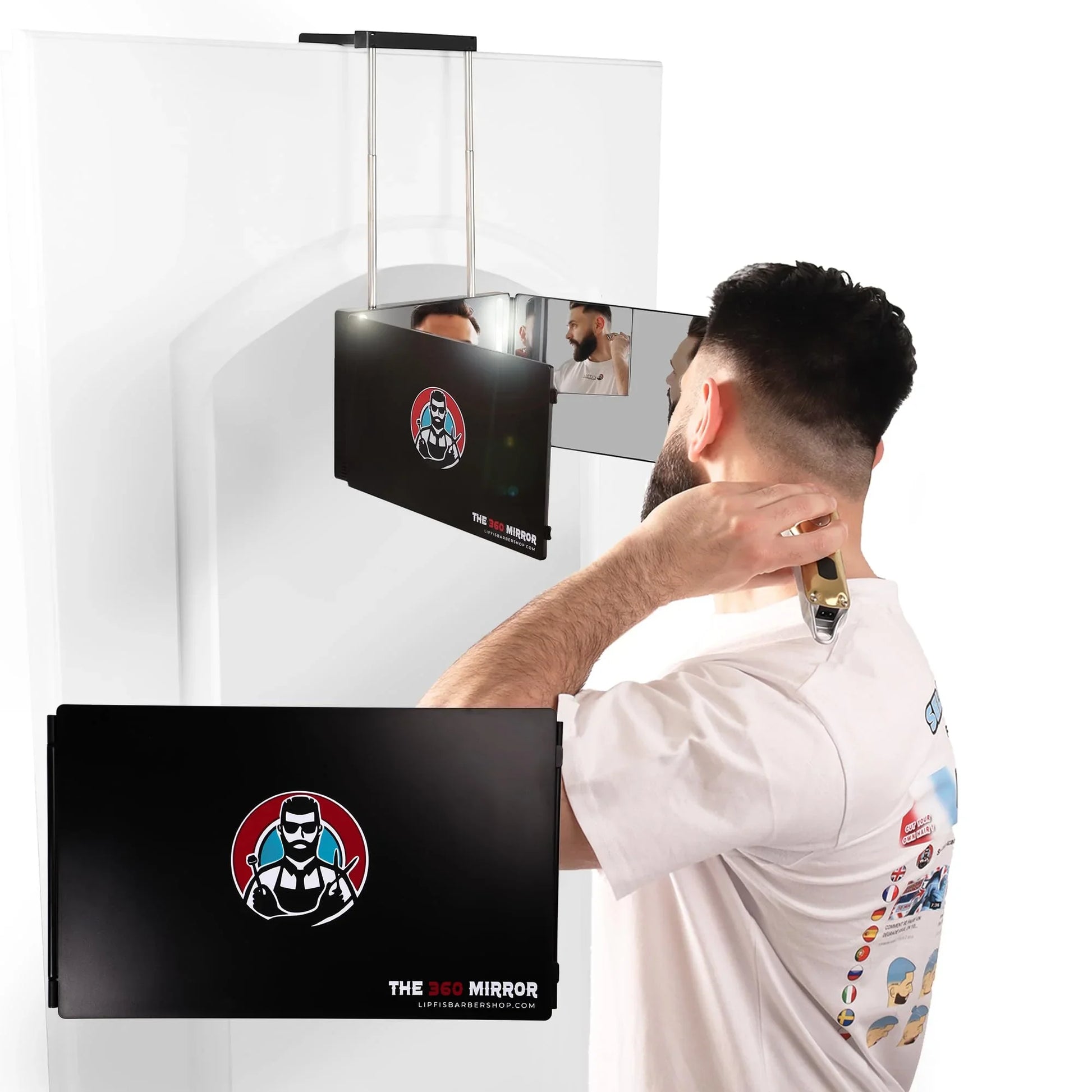 The 360 Mirror - 3 Way Mirror for Self Hair Cutting - Adjustable Trifold Barber Miror to Cut Your Own Hair - Tri Fold Self Haircut System for Men and Women Braiding - Three Sided Miror for Haircuts - Jlhbookstore.store