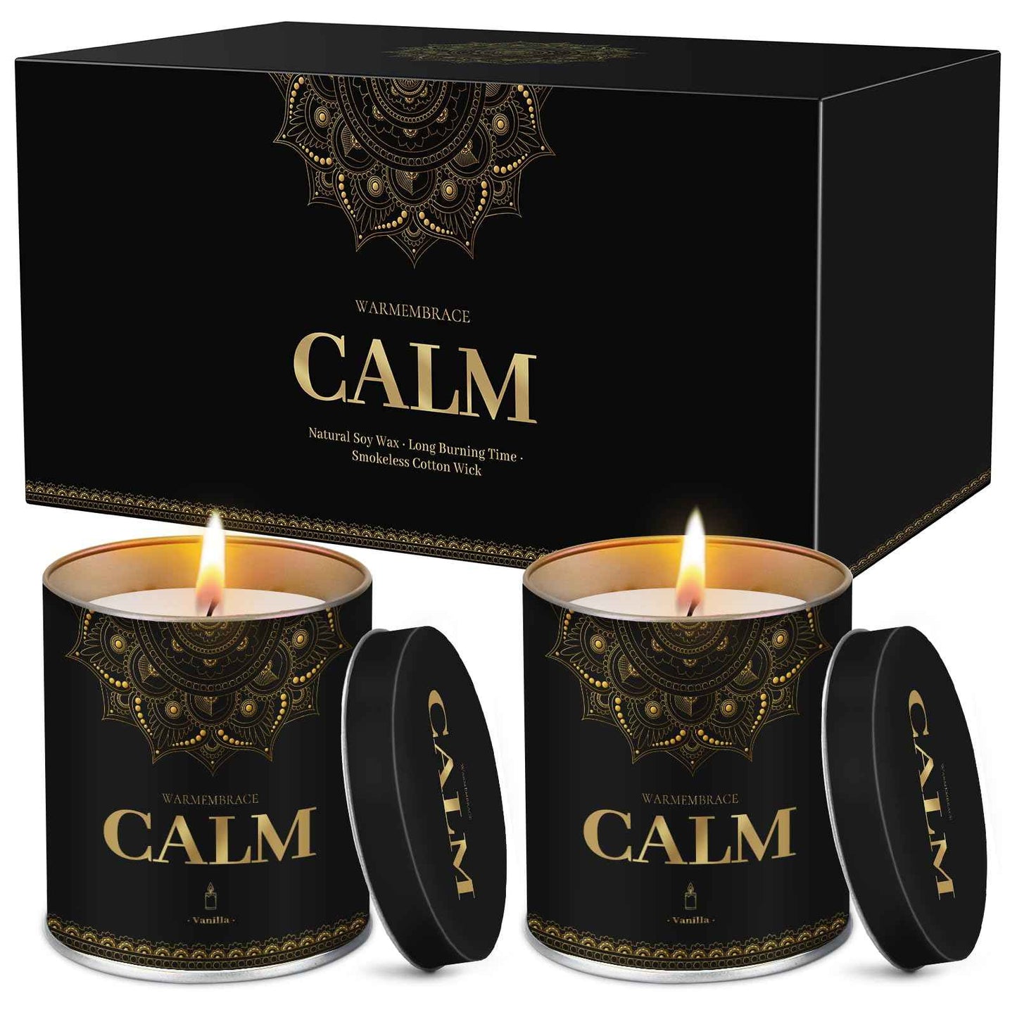 WarmEmbrace Lavender Scented Candles, 9 Oz Jar Candles for Home, Office, Meditation, Yoga, Candles for Women & Men, Birthday, Christmas, Valentine's Day Present, Elegant Decorative Accent