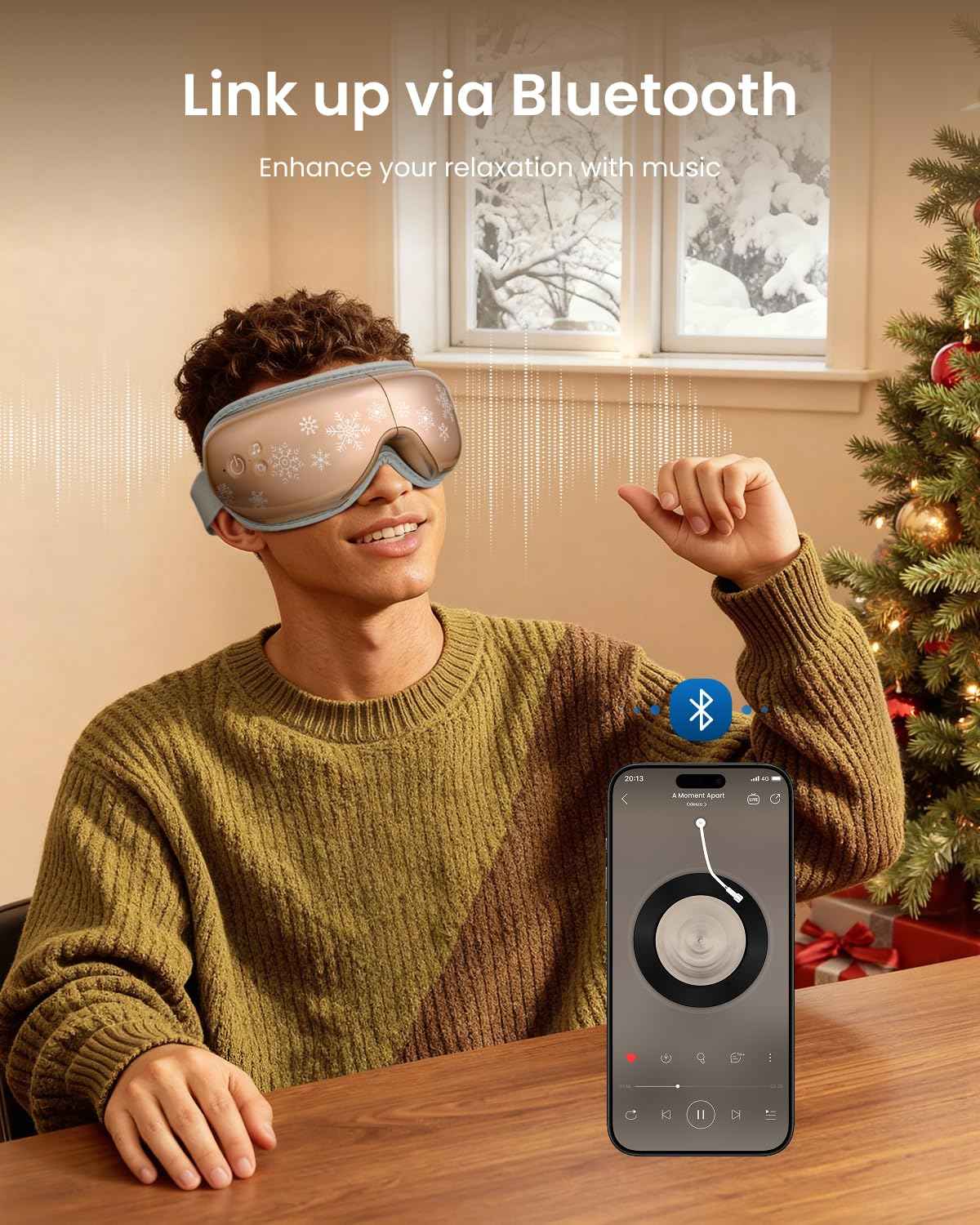 RENPHO Eyeris 1 Eye Massager with Heat, Christmas Birthday Gifts for Women Mom, FSA Eligible HSA Eye Mask for Migraine, Smart Sleep Mask for Dry Eyes Relax, Reduce Strain for Men Dad Her Him