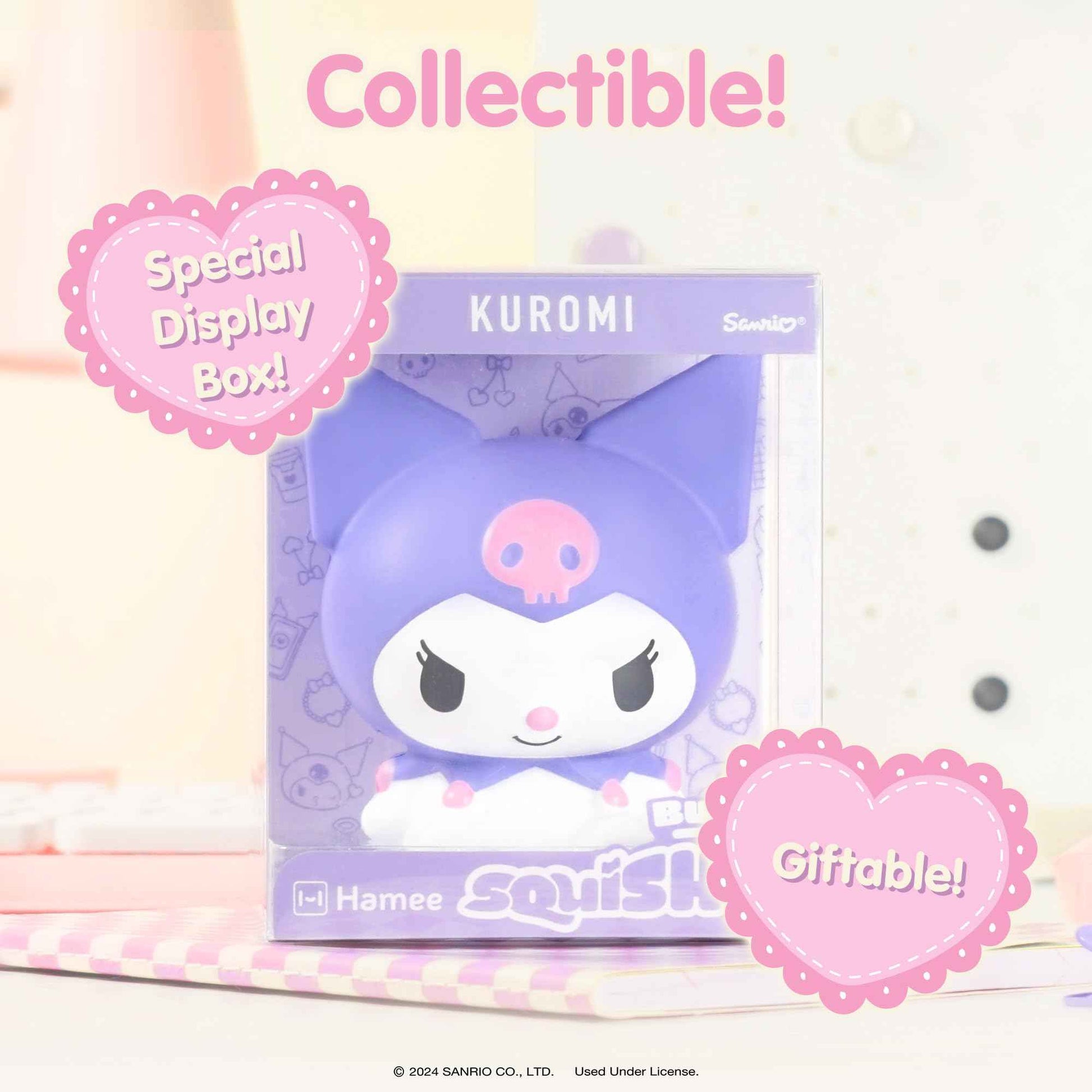 Hamee SquiSHU Buddy Hello Kitty and Friends Kuromi, Cute Birthday Gift, Official Merchandise, Toys for Kids & Adult, Model Jumbo Squishy for Collectors
