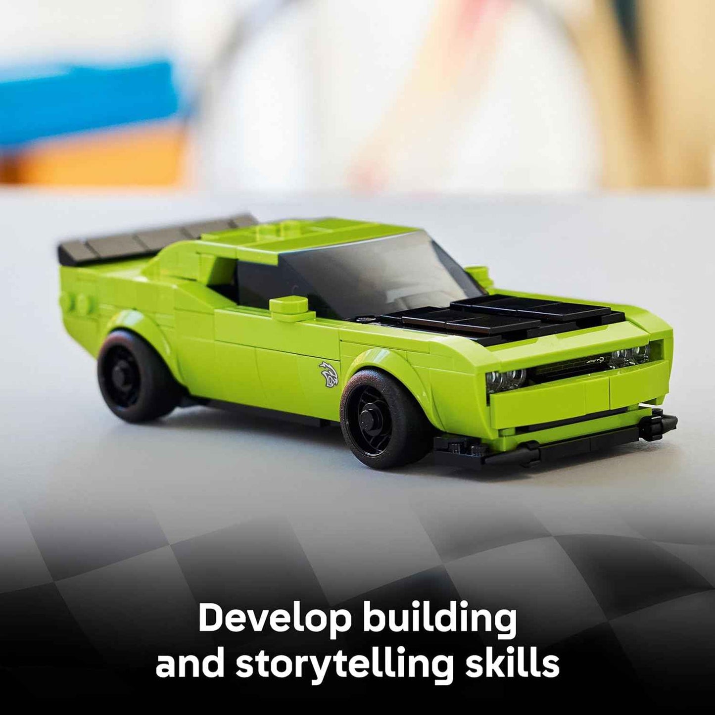 LEGO Speed Champions Dodge Challenger SRT Hellcat Sports Car Toy - Building Set for Learning, Play and Display - Kids Toy for Boys and Girls, Ages 9+ - Birthday Gift Idea for Race Car Fans - 77237