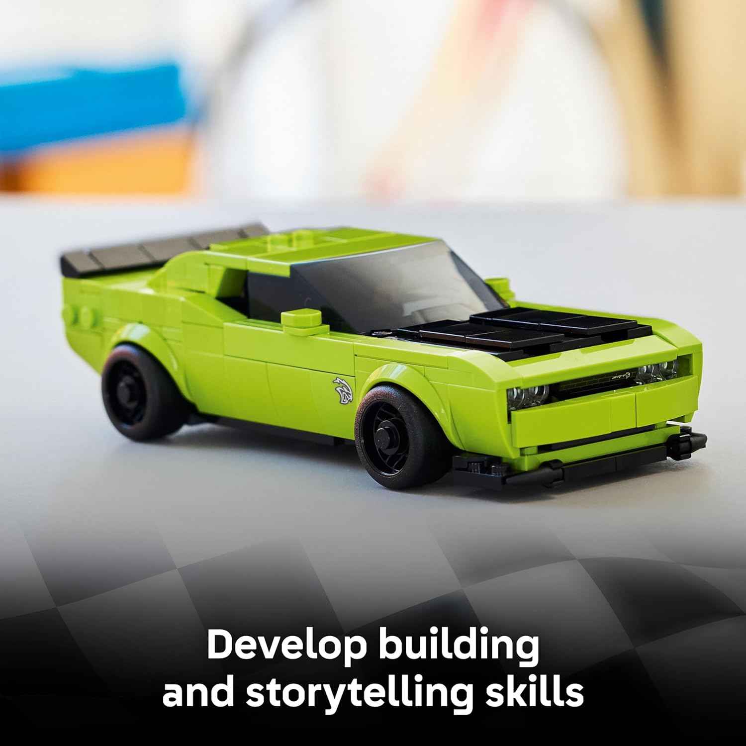 LEGO Speed Champions Dodge Challenger SRT Hellcat Sports Car Toy - Building Set for Learning, Play and Display - Kids Toy for Boys and Girls, Ages 9+ - Birthday Gift Idea for Race Car Fans - 77237
