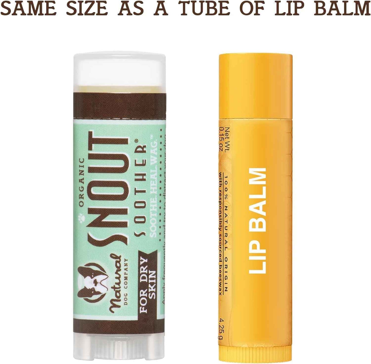 Natural Dog Company Snout Soother Travel Stick 0.15 oz – All Natural Dog Nose Balm for Dry, Cracked Snouts – Organic Moisturizing & Soothing Balm – Lick-Safe Mini Snout Care, Made in USA