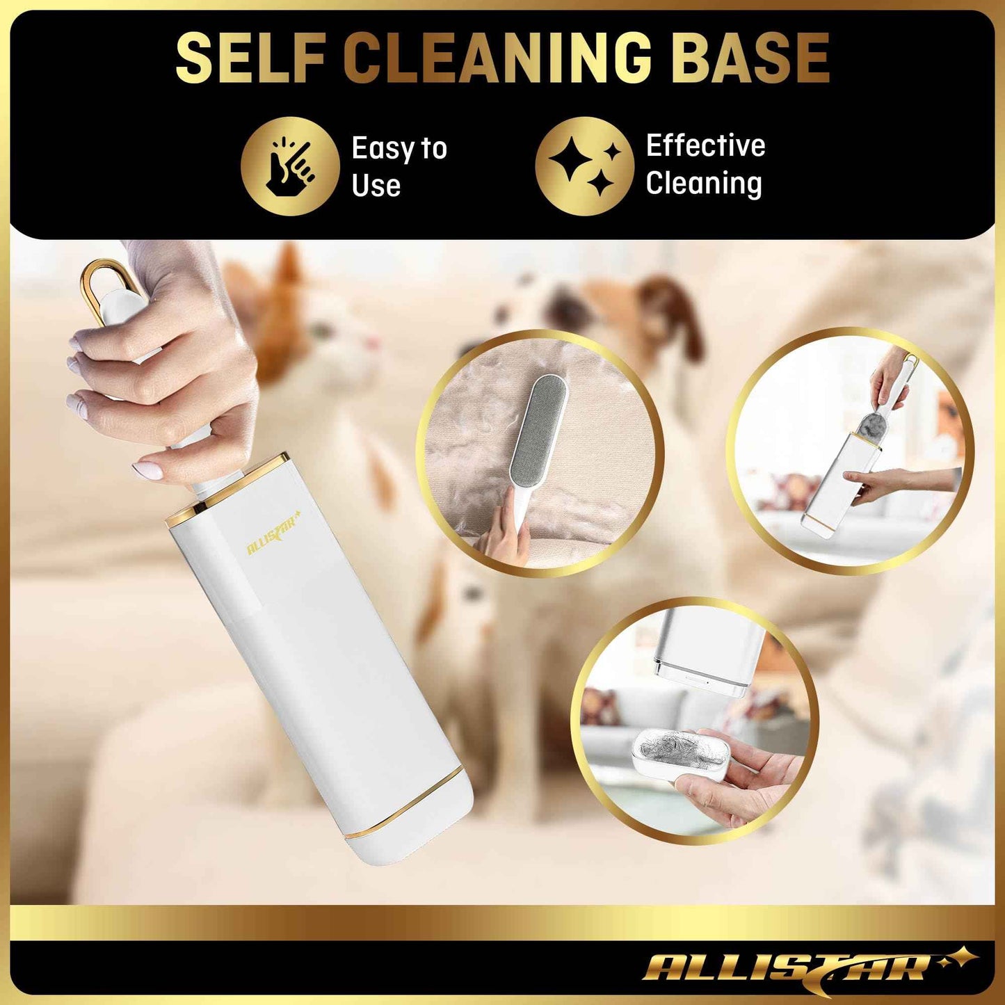 Pet Hair Remover, Lint Remover, Lint Brush for Clothes, Furniture, Carpets, Car Seats. Cat Hair Remover. Dog Hair Remover Laundry. Double-Sided. Reusable. Self-Cleaning Base. ALLISTAR (Forest Green)