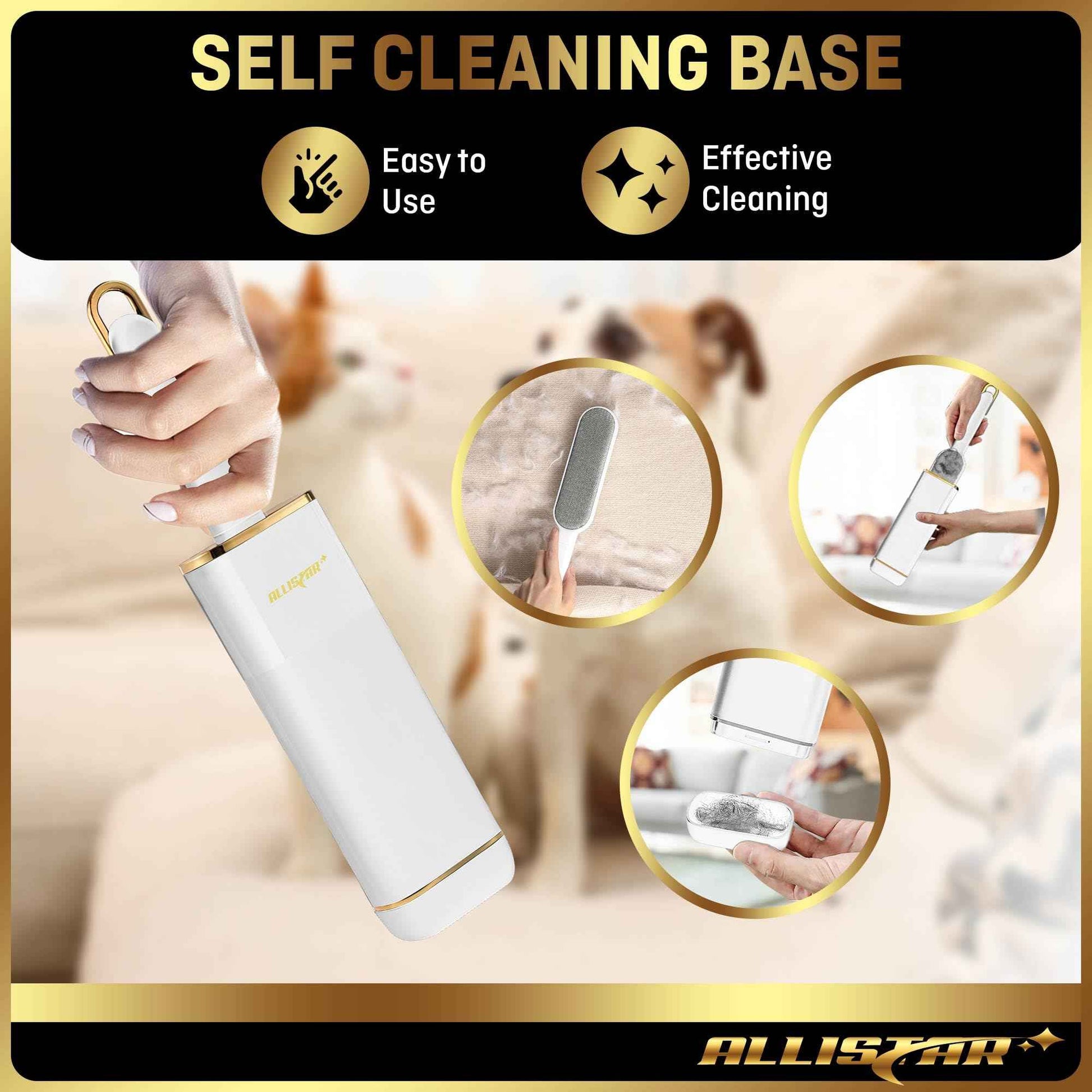 Pet Hair Remover, Lint Remover, Lint Brush for Clothes, Furniture, Carpets, Car Seats. Cat Hair Remover. Dog Hair Remover Laundry. Double-Sided. Reusable. Self-Cleaning Base. ALLISTAR (Forest Green)