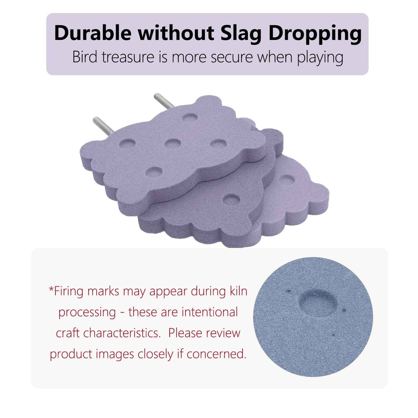 Bird Perch Stand for Parrots – Natural Ceramic Grinding Stick for Beak, A Safe, Non-Shedding Chewing and Claw-Trimming Perch for Parrots (Blue, Medium Size)