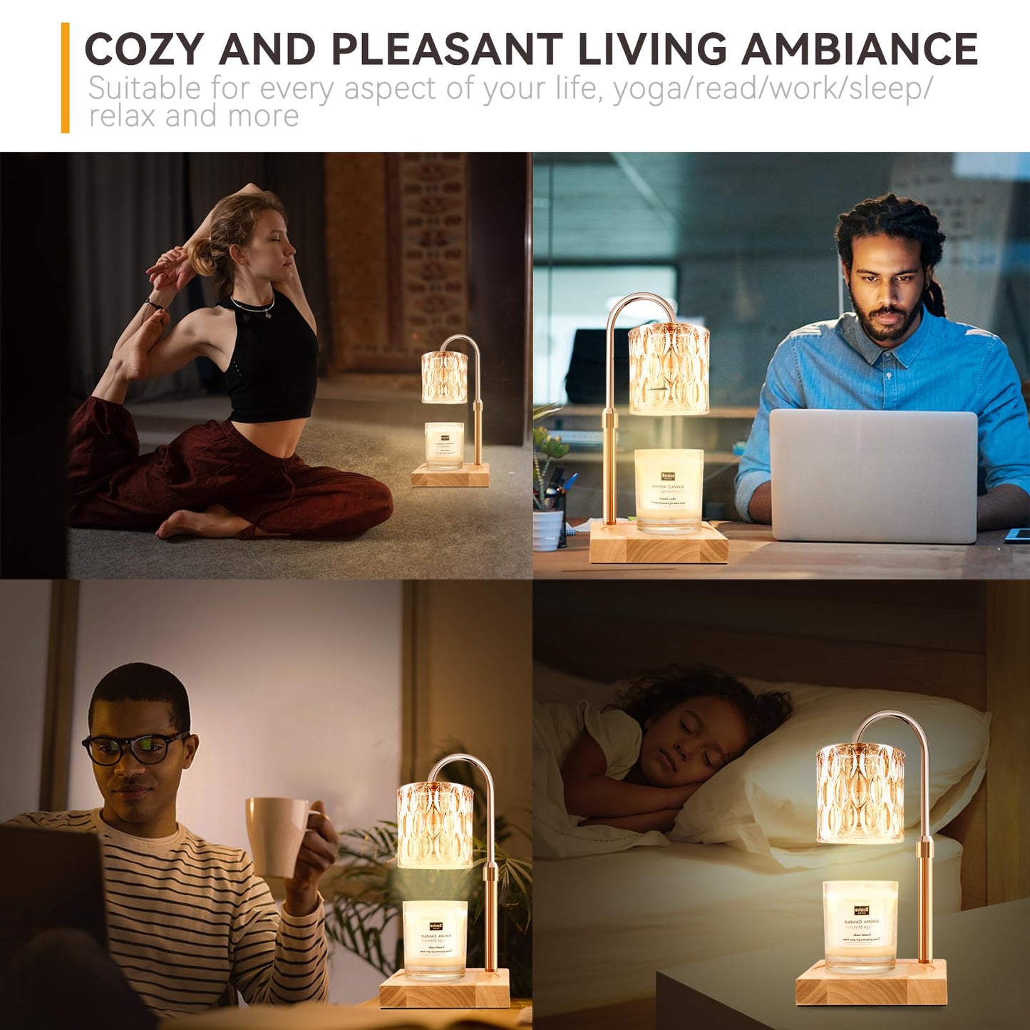 Candle Warmer Lamp with 3 Bulbs, Adjustable Height Dimmable Candle Warmer with Timer, Candle Lamp with Charming Gift Box Ribbon,Birthday Gifts for Women Mom, House Warming Gifts New Home Decor jlhbookstore.store