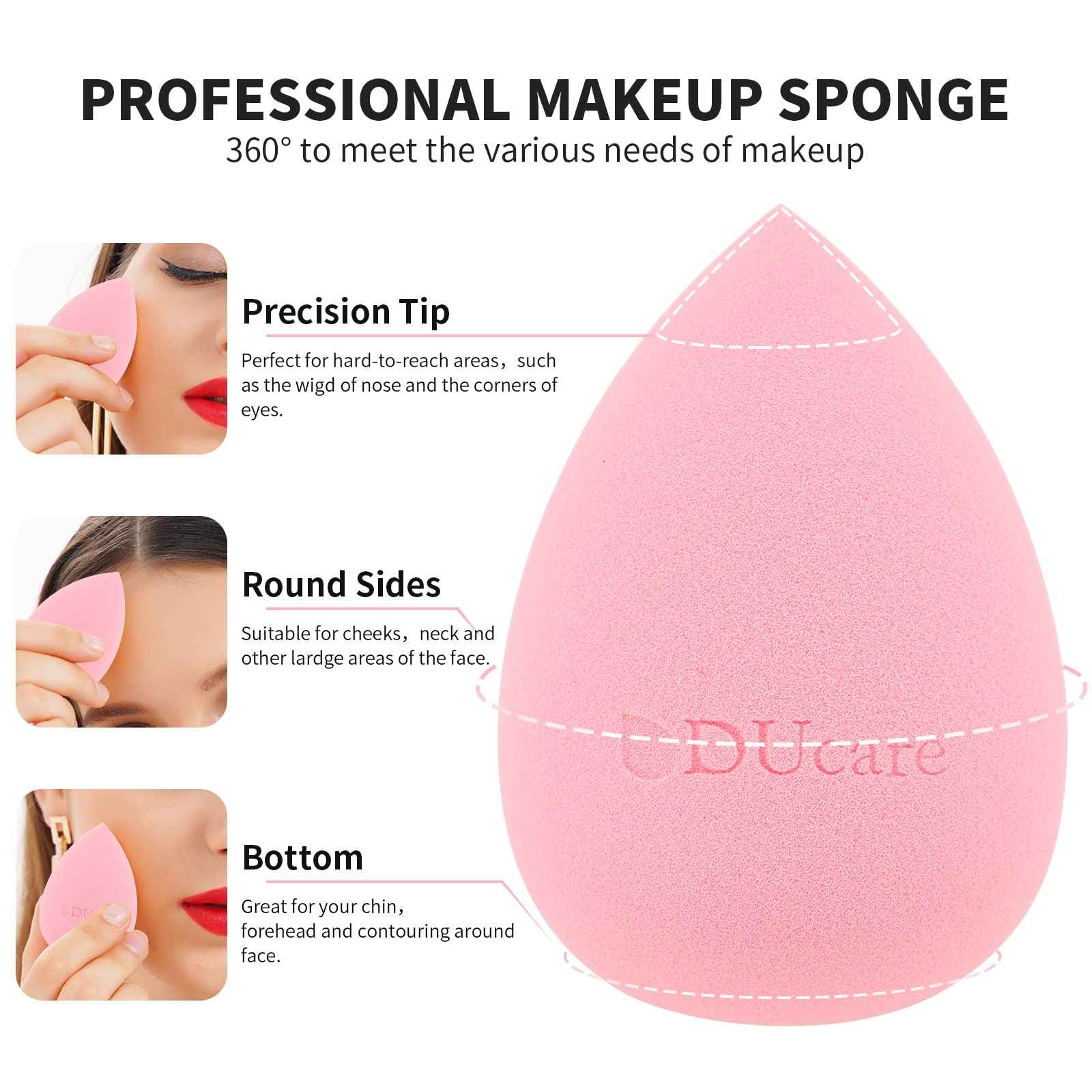 DUcare Kabuki Foundation Brush for Liquid Makeup Flat Top Professional Stick Buffing Blending Mineral Powder Large Face Makeup Brush, Black