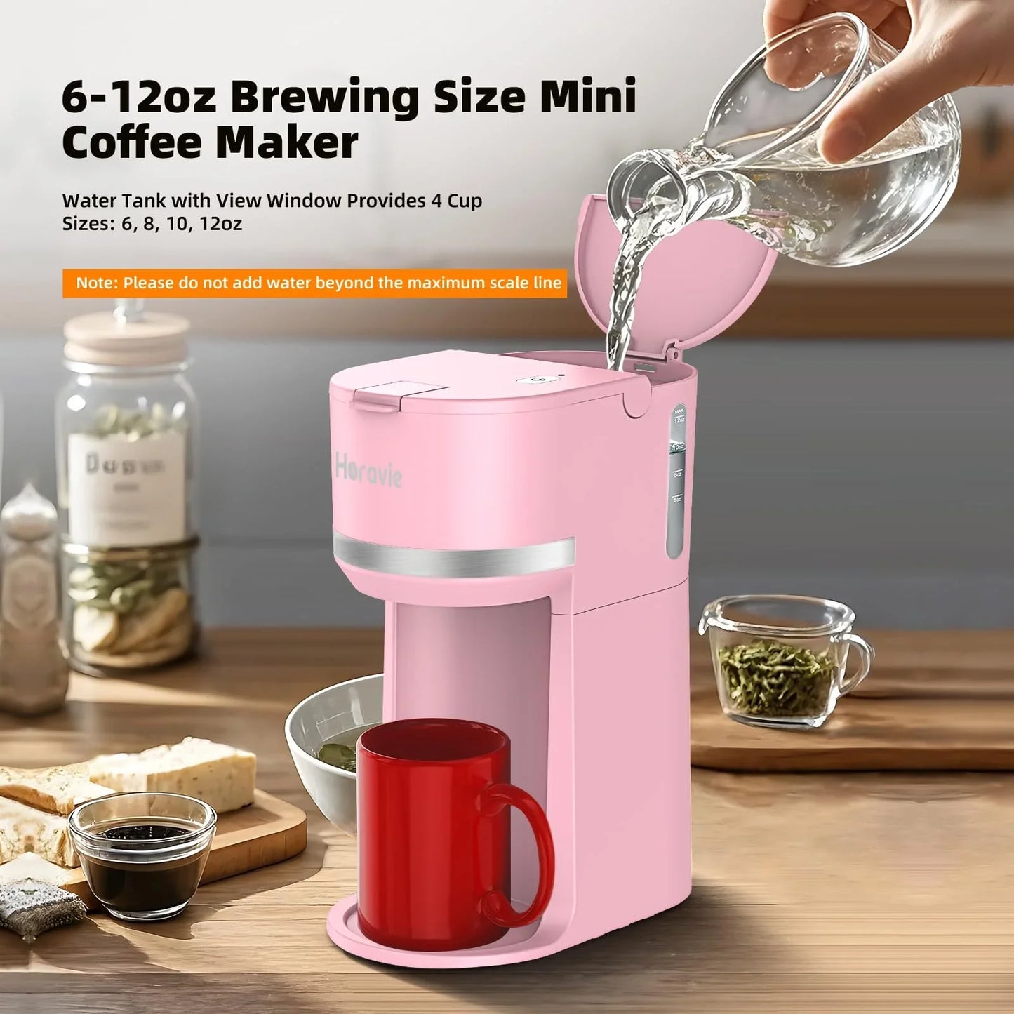 Mini Single Serve Coffee Maker for K Cup and Ground Coffee, Fast Brew One Cup Coffee Machine with Descaling Reminder and Water Window, 6 to 12 oz. Brew Sizes, Black - Jlhbookstore.store