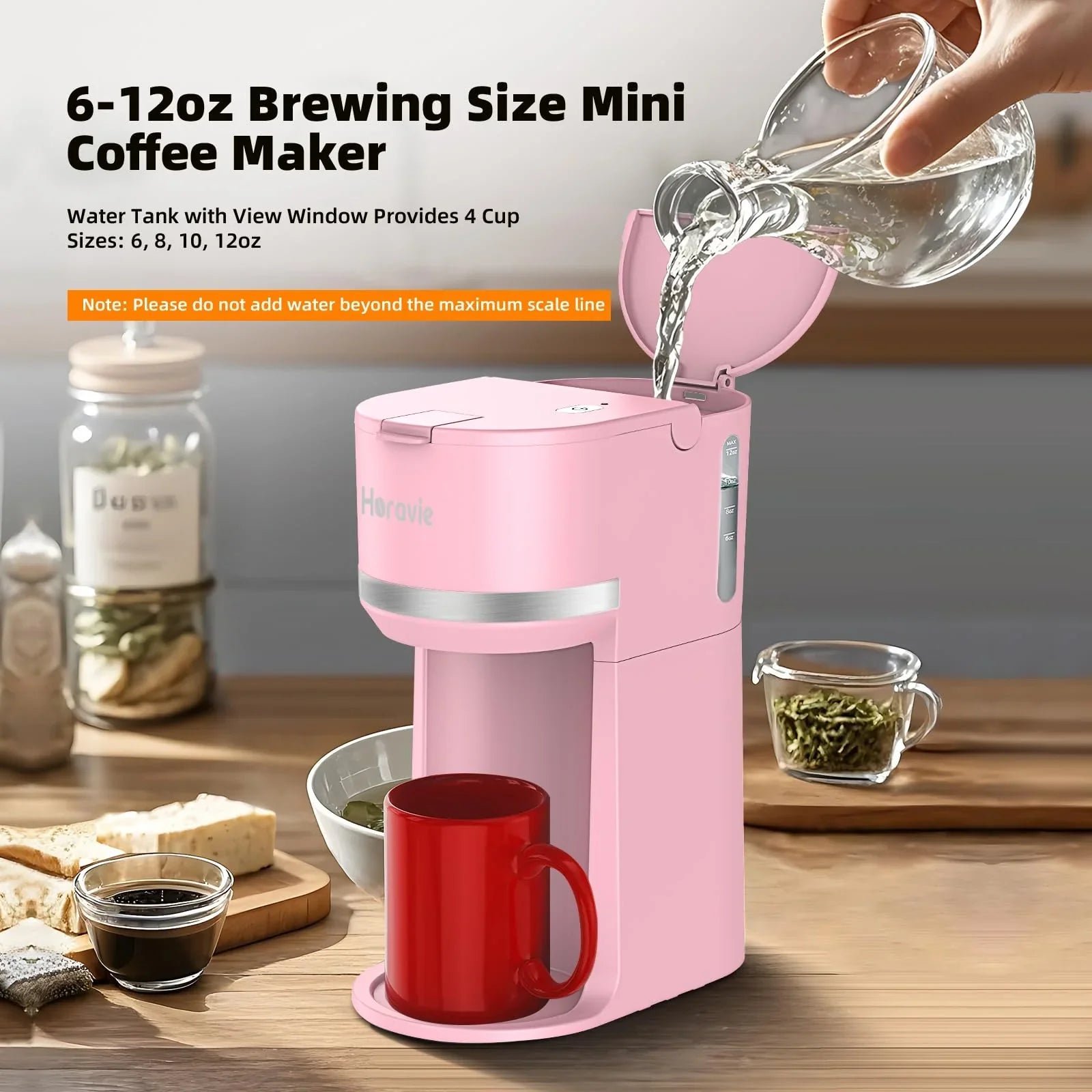 Mini Single Serve Coffee Maker for K Cup and Ground Coffee, Fast Brew One Cup Coffee Machine with Descaling Reminder and Water Window, 6 to 12 oz. Brew Sizes, Black - Jlhbookstore.store